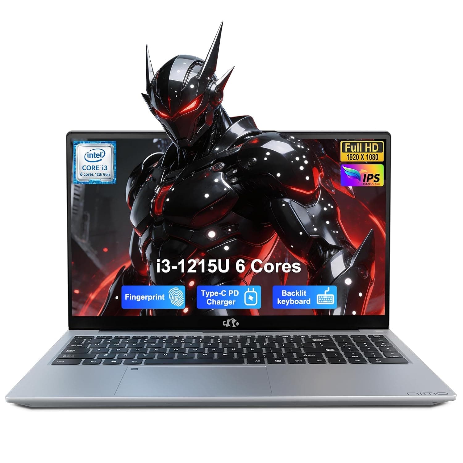 NIMO 15.6" FHD IPS Laptop, 6 Core i3-1215U 32GB RAM 1TB SSD(Beats i5-1135G7, Up to 4.4GHz) with 65W USB-C, Backlit Keyboard, Fingerprint Sensor, Crystal-Clear Audio for Home and Business