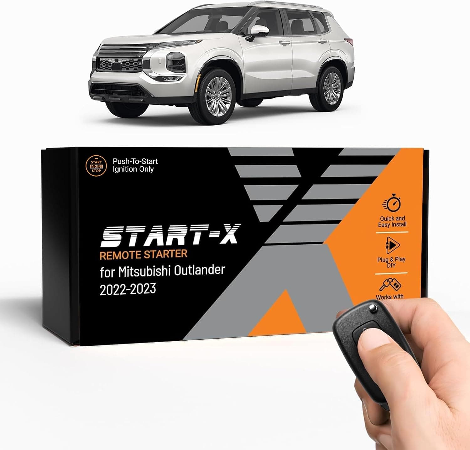 Start-X Car Remote Starter Kit for Mitsubishi Outlander (2022-2023) | Push-to-Start Vehicles Only | Plug & Play Install | Zero Wire Splicing | Use Your OEM Key Fob | DIY System