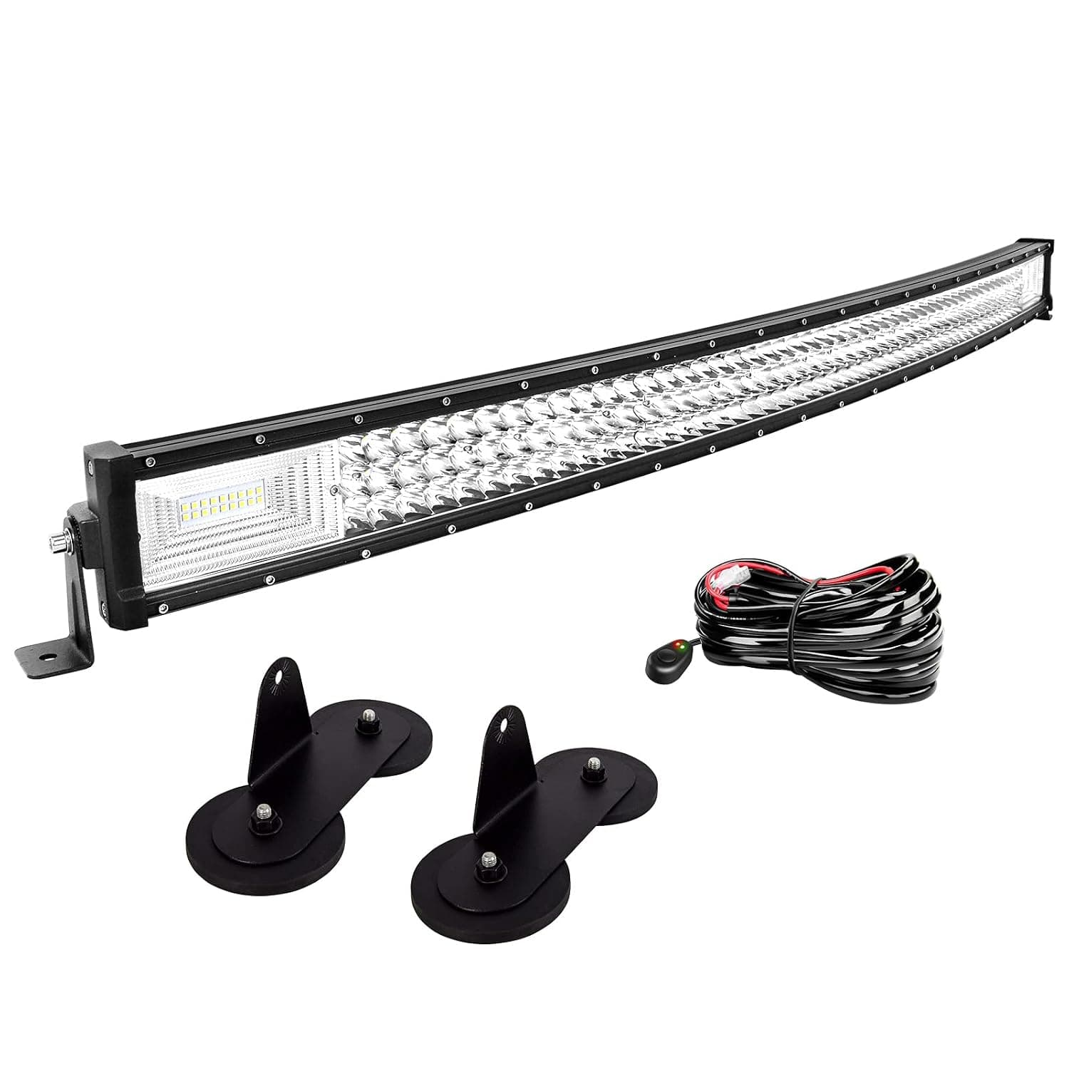 Willpower LED Ramp 107 cm + Magnetic Holder LED Bar 12 V 24 V 4x4 Car | LED Light Bar Curved Light Bar 540 W with Beam 6000 K White for Quad Trucks Tractors Offroad Vehicles Boat