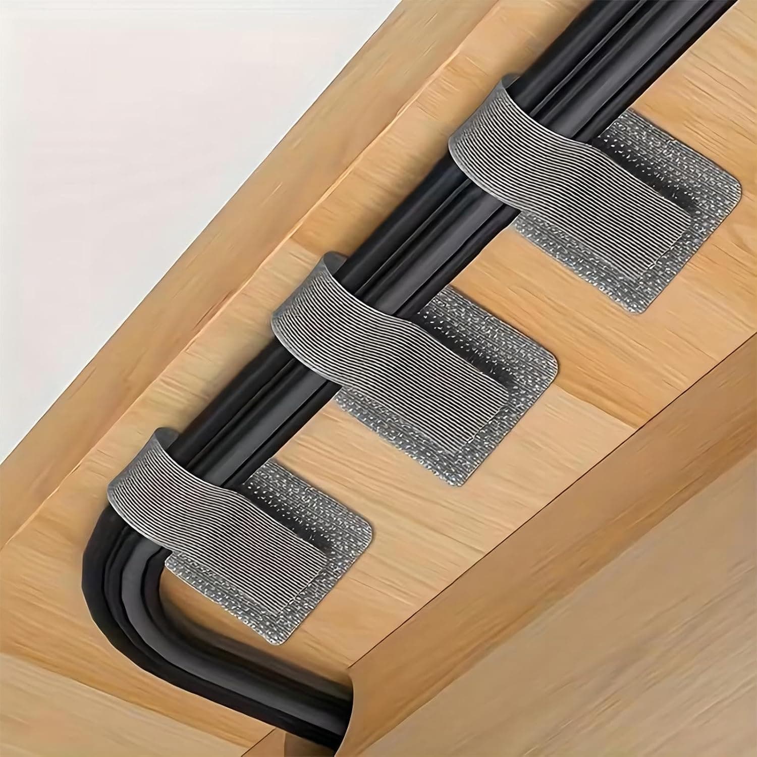 30pcs Nylon Cable Management Clips, Reusable Cable Management Organizer, 15Pair Organizer in Home,Office,Kitchen,School, Gray