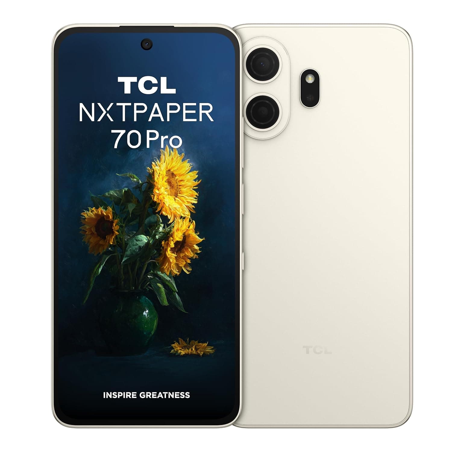 TCL NxtPaper 70 Pro Dual-SIM 512GB ROM + 8GB RAM (GSM Only | No CDMA) Factory Unlocked 5G Smartphone (Nebula Gold) - International Version