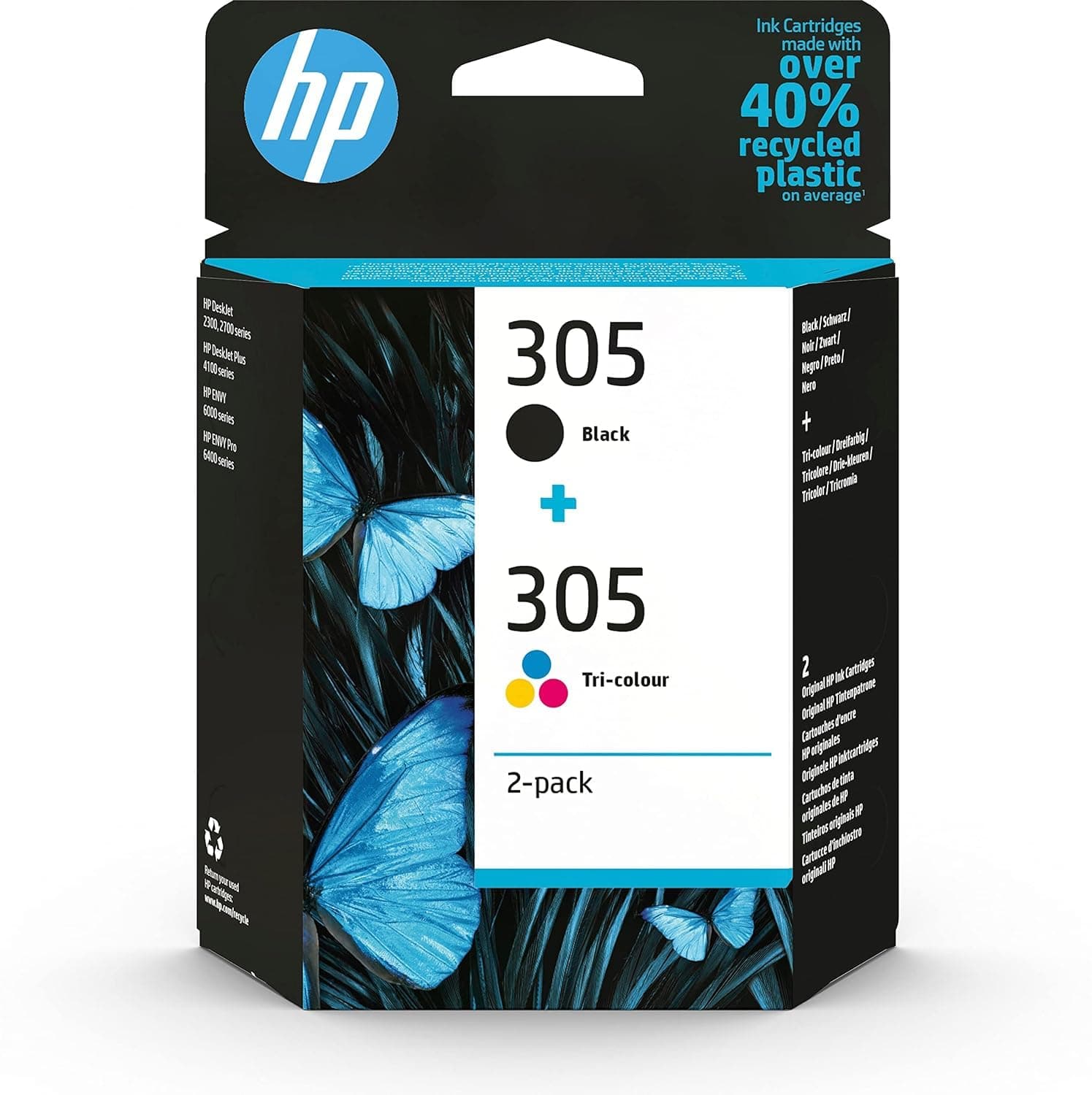 HP 305 2-Pack Tri-Color/Black SUPL