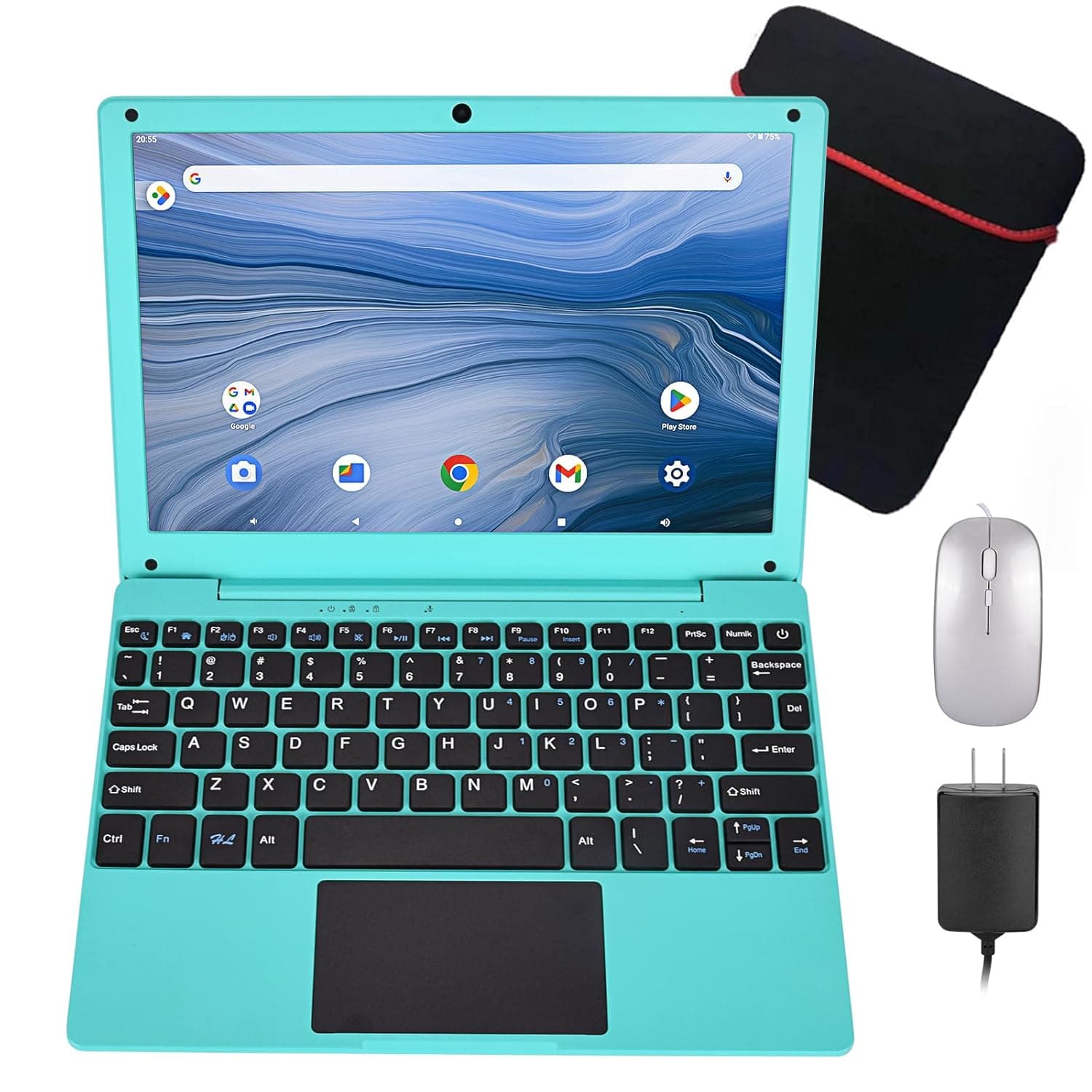 10.1" Laptop, Quad-Core Processor with Android 12.0 OS, 2GB RAM, 64GB EMMC, Built-in Camera, WiFi, USB Interface, Tpye-C Charging for Learning and