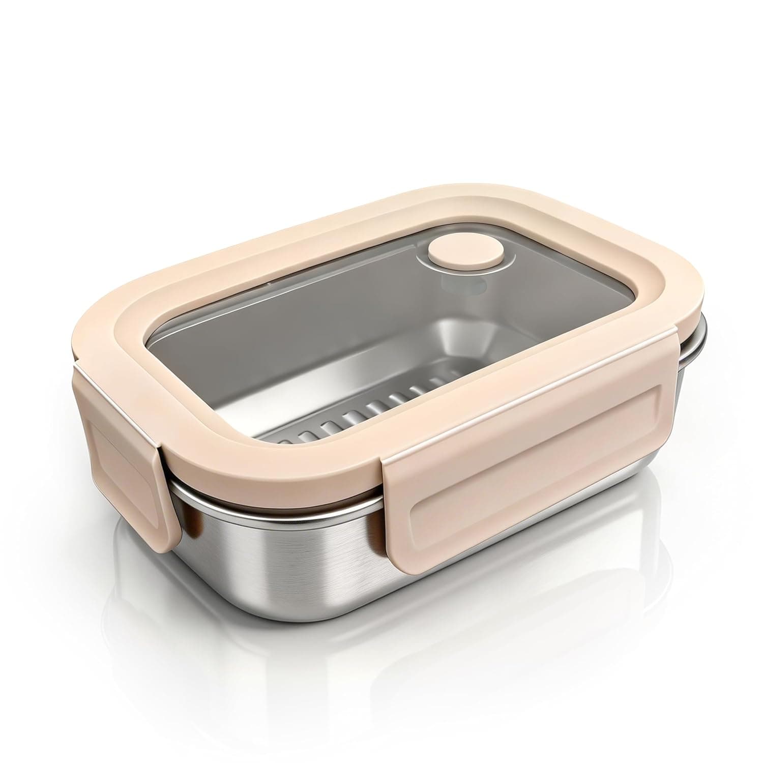 316 Stainless Steel Food Container with Locking Lid, Airtight Leak-Proof Lunch Box, Dishwasher & Freezer Safe, Stackable Meal Prep Container for Kitchen, Office, Camping (1400 ml)
