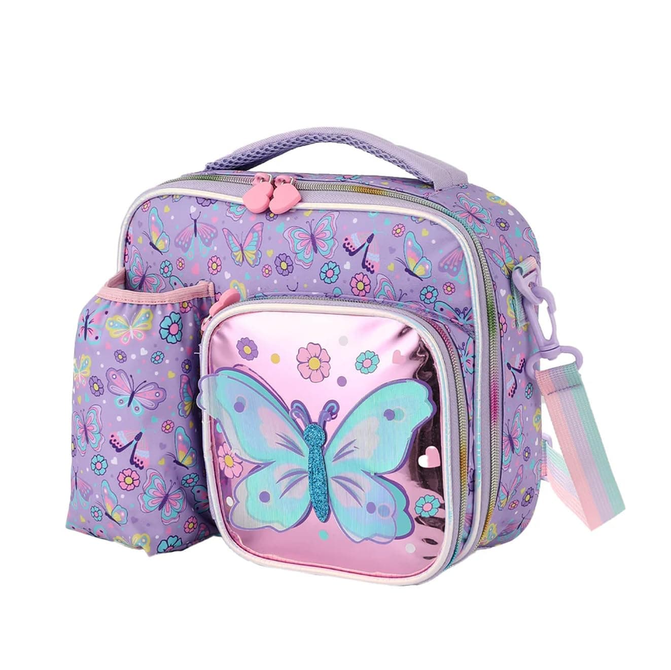 Kids Lunch Bag – Butterfly Theme, Insulated, Large Capacity, Multi‑Pocket