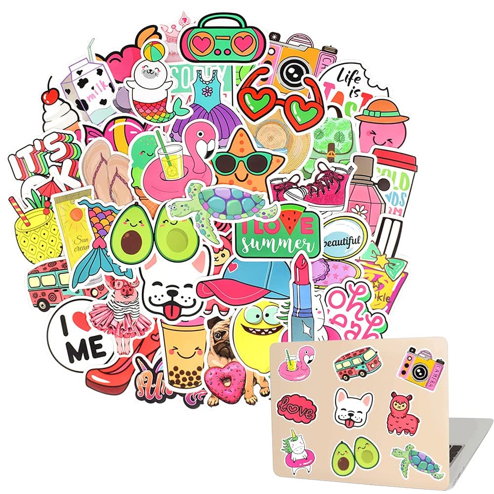 Laptop Stickers for Girls Teens Kids Waterproof Stickers for Girls VSCO Sticker Packs 50Pcs