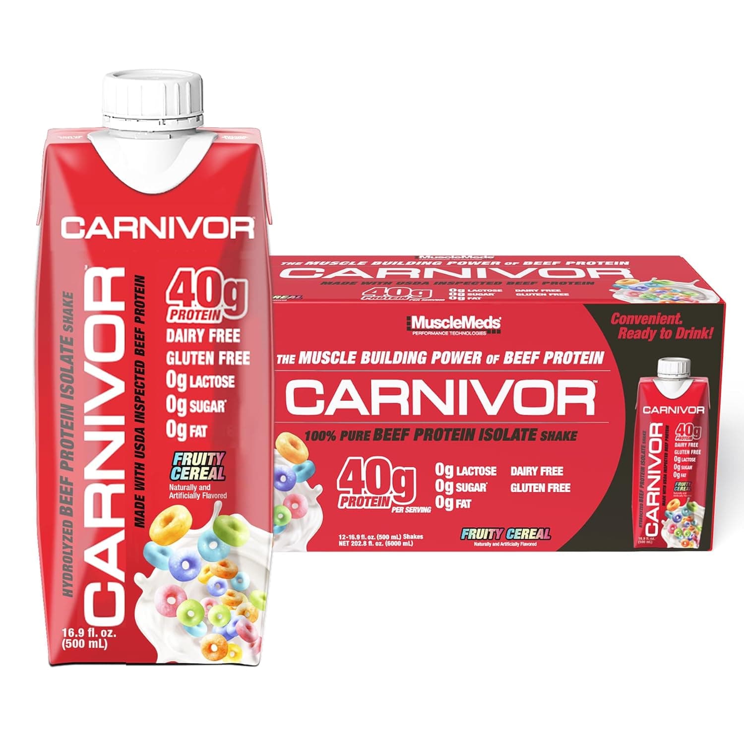 MuscleMeds, Carnivor Ready To Drink, Fruity Cereal, 12 * 500ml