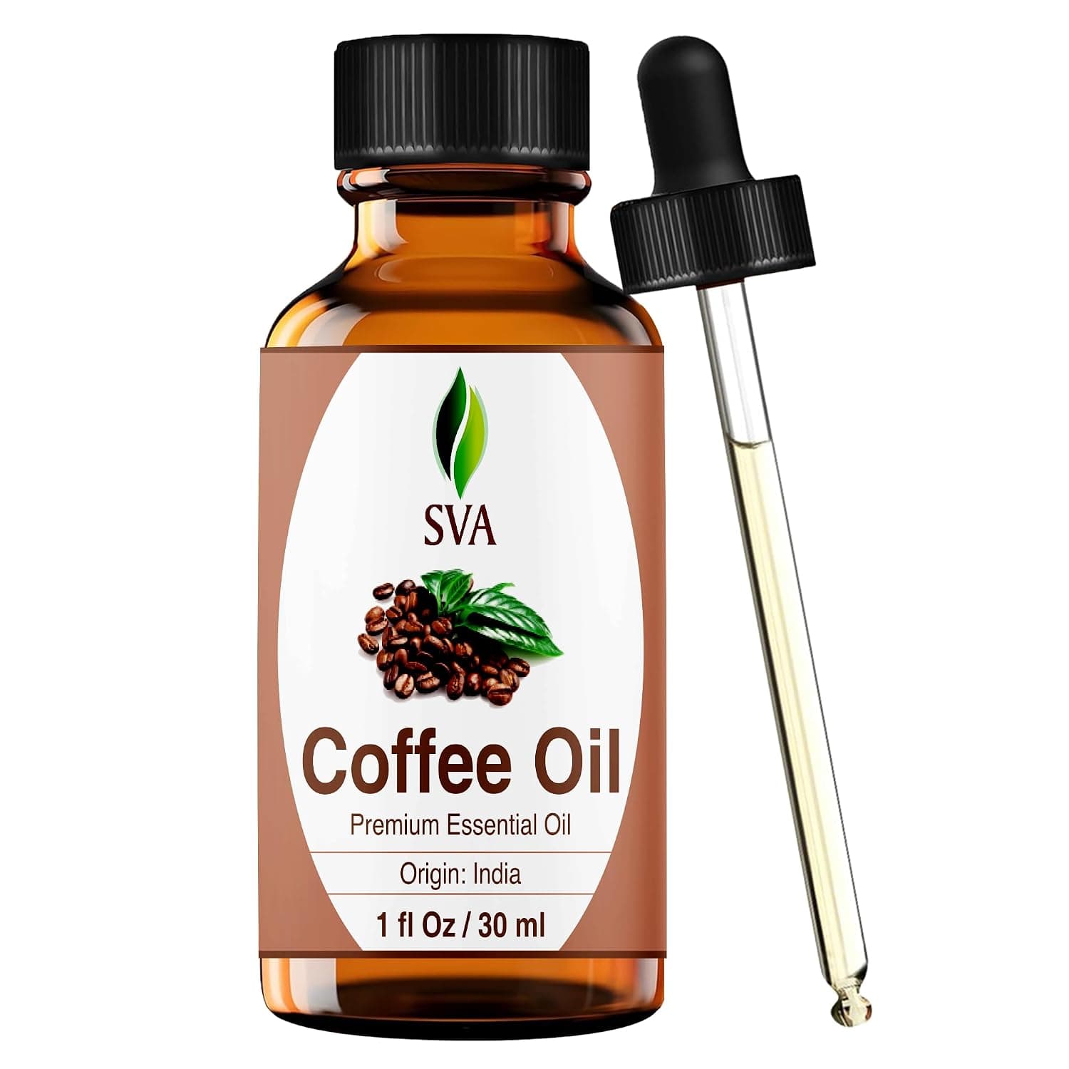 SVA Organics Coffee Oil CO2 Extracted 30ML (1 OZ) 100% Pure & Natural Undiluted Premium Therapeutic Grade Oil for Aromatherapy, Hair growth, Skin Nourishment and more | Coffee Essential Oil for Diffuser, Home Fragrance, Skin Care, Hair Care, Soap Making, Candle Making & DIY Beauty Blends