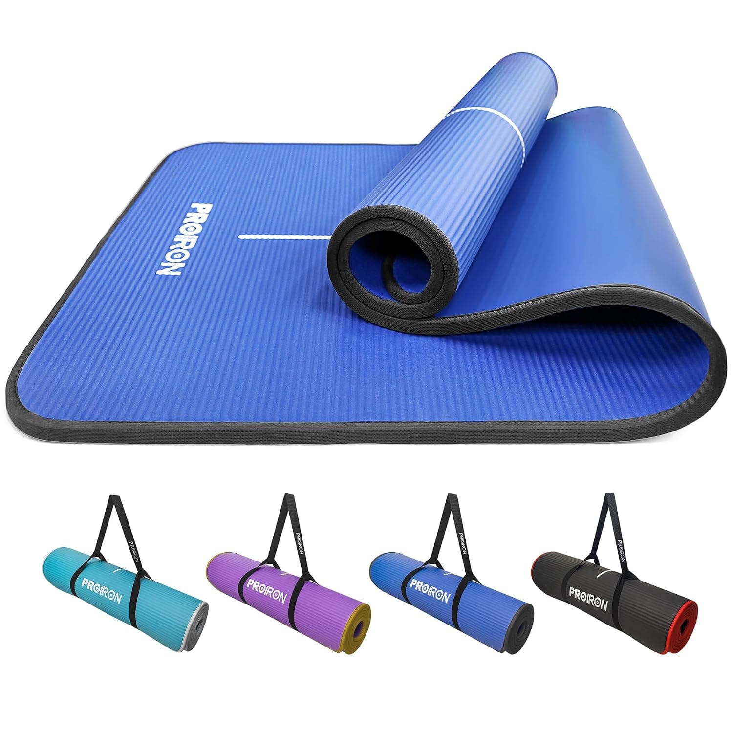 PROIRON Yoga Mat Eco Friendly NBR All-Purpose 10mm Thick Non-Slip Exercise Mat High Density Anti-Tear Pilates Mat with Carrying Strap for Yoga Pilates and Gymnastics - 183cm x 66cm x 1cm - 7 Colours
