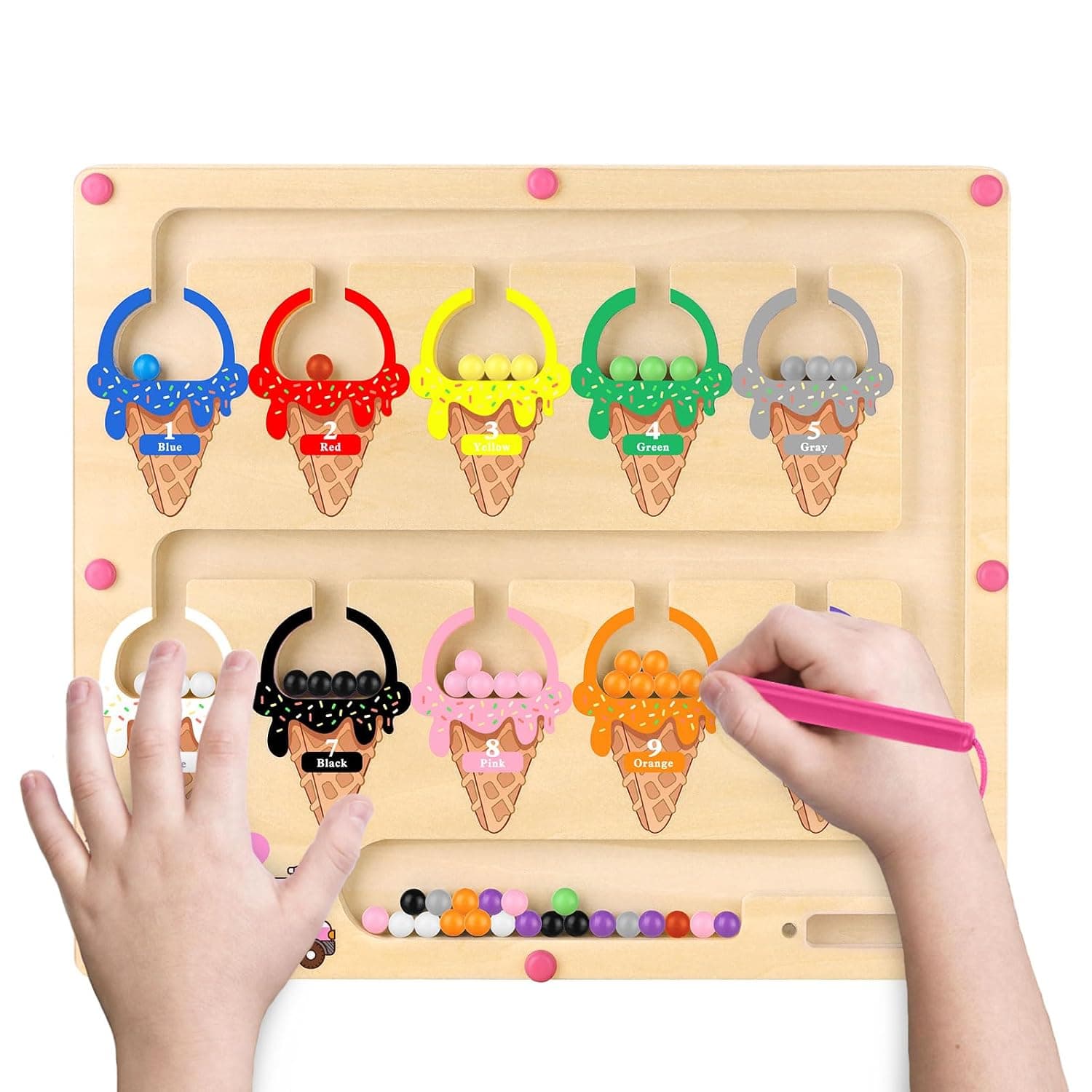 Montessori Magnetic Toys Color Sorting Maze for Kids Educational Toddler Toys for Girls Ages 3 to 6 Fine Motor Skills Sensory Play Gifts Toys and Games for Girls
