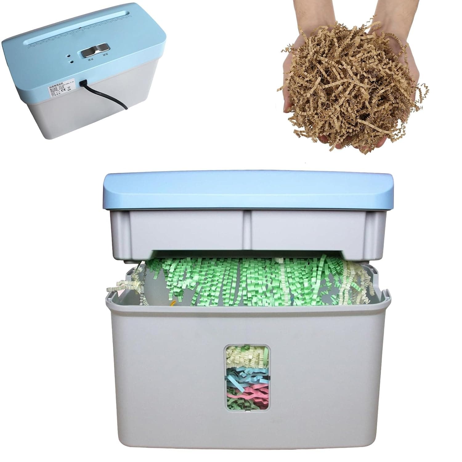 Automatic Shredded,Paper Cutter Machine,Crinkle Paper Shredder with 7.5L Capacity,Visible Window,for gift wrapping and box filling