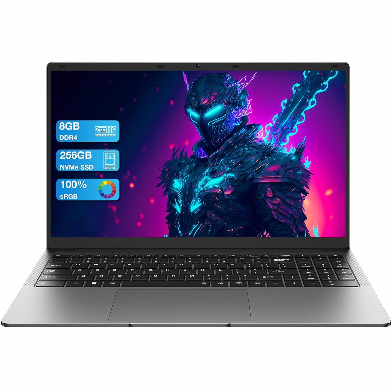 AE86 15.6" Laptop, Celeron N4000, 8GB RAM 256GB SSD, Full HD 1080P Display, Dual-Band WiFi, Mini HDMI, Lightweight Slim Silver Notebook for Business, School, Home