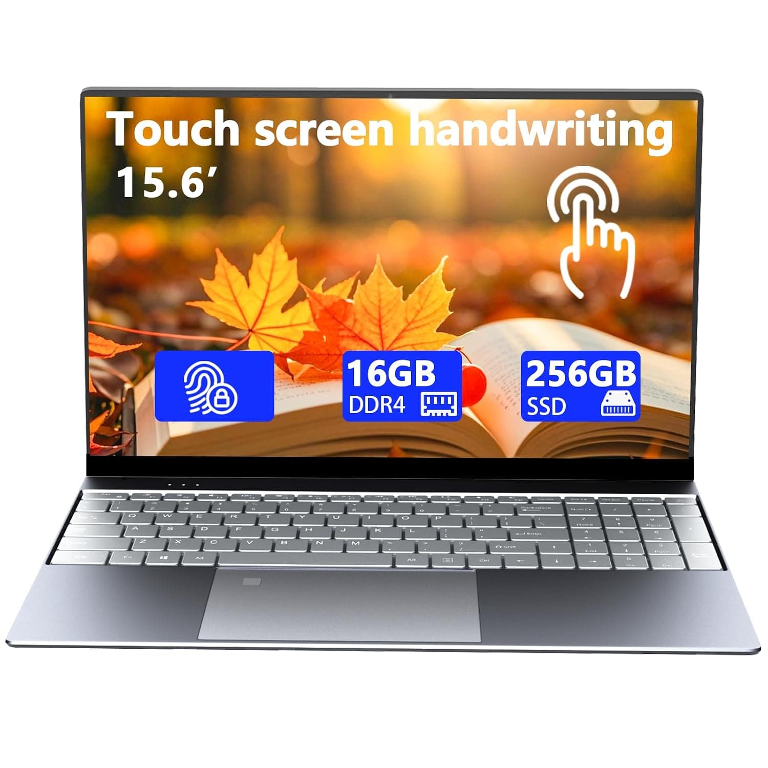 Morostron Touchscreen Notebook Laptop, 15.6" HD, All-Metal Body N5095 Quad-core 2.9 GHz Processor, 16GB DDR4 256GB SSD,Fingerprint and Backlit Keyboard,FHD 1920 * 1080 IPS,WiFi,Windows 11 Home