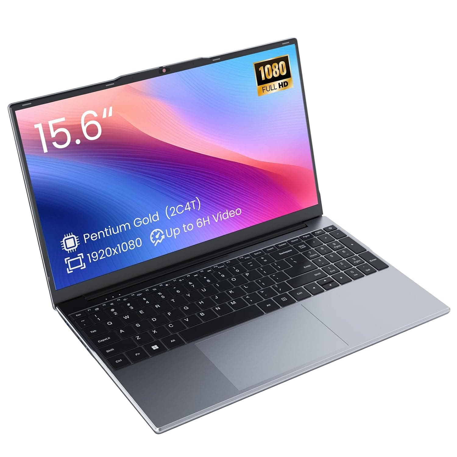 Phatom 15.6" FHD Laptop, Pentium 4415Y (2C4T), 4GB RAM, 128GB SSD, Win System, USB-C, HDMI, WiFi 5, Bluetooth 5.0, Silver – DGBook A1