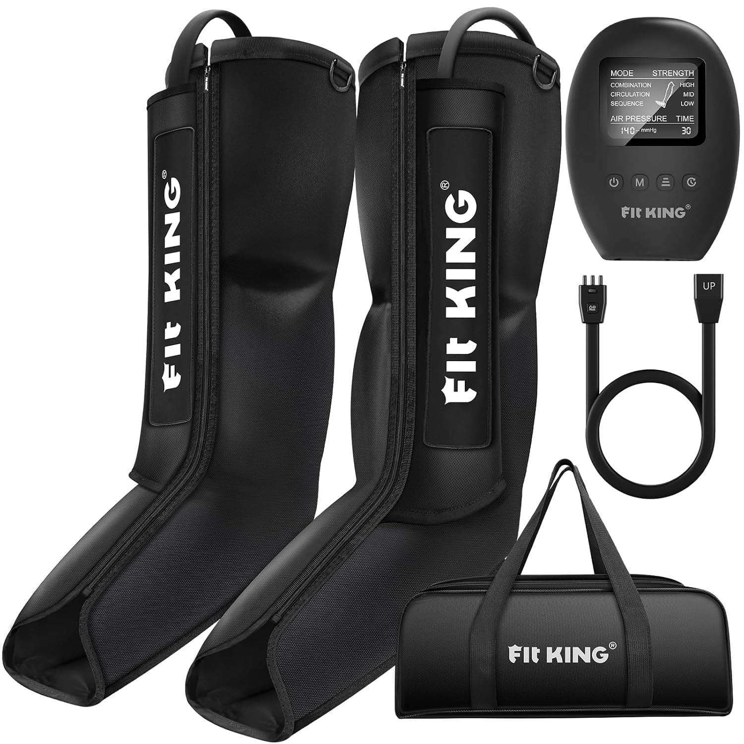 FIT KING Leg Compression Boots Massager for Foot and Calf Recovery, Upgraded Leg Massager for Blood Circulation, Muscle Relaxation and Fast Recovery, Relief Soreness and Pain