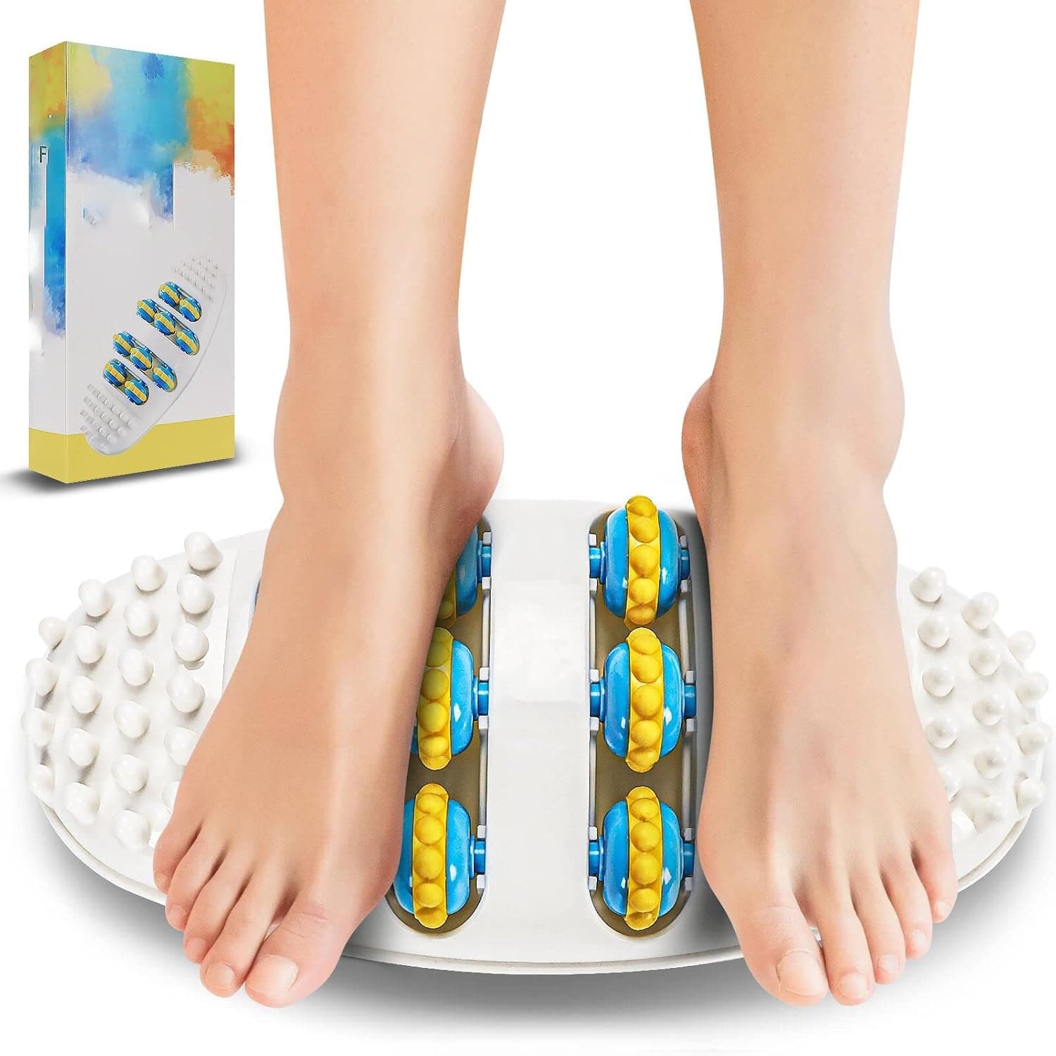 Excefore Dual Foot Massager, Massage Roller, Foot Massage for Plantar Fasciitis Relief, Foot Pain Relief and Deep Relaxation. Foot Roller Stress Relief Gifts for Women, Men and Christmas