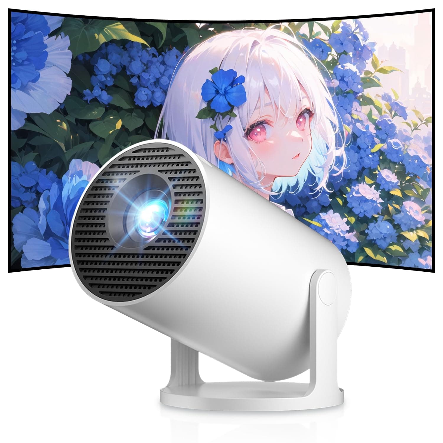 2026 New Upgraded Projector 4k Home Cinema,Built-in Apps,Mini Smart Projector with Wifi 6 BT 5.4,Auto Keystone,12000 Lumens,270° Rotation,Short Throw Proyector for Phone/TV Stick/HDMI/USB بروجكتر