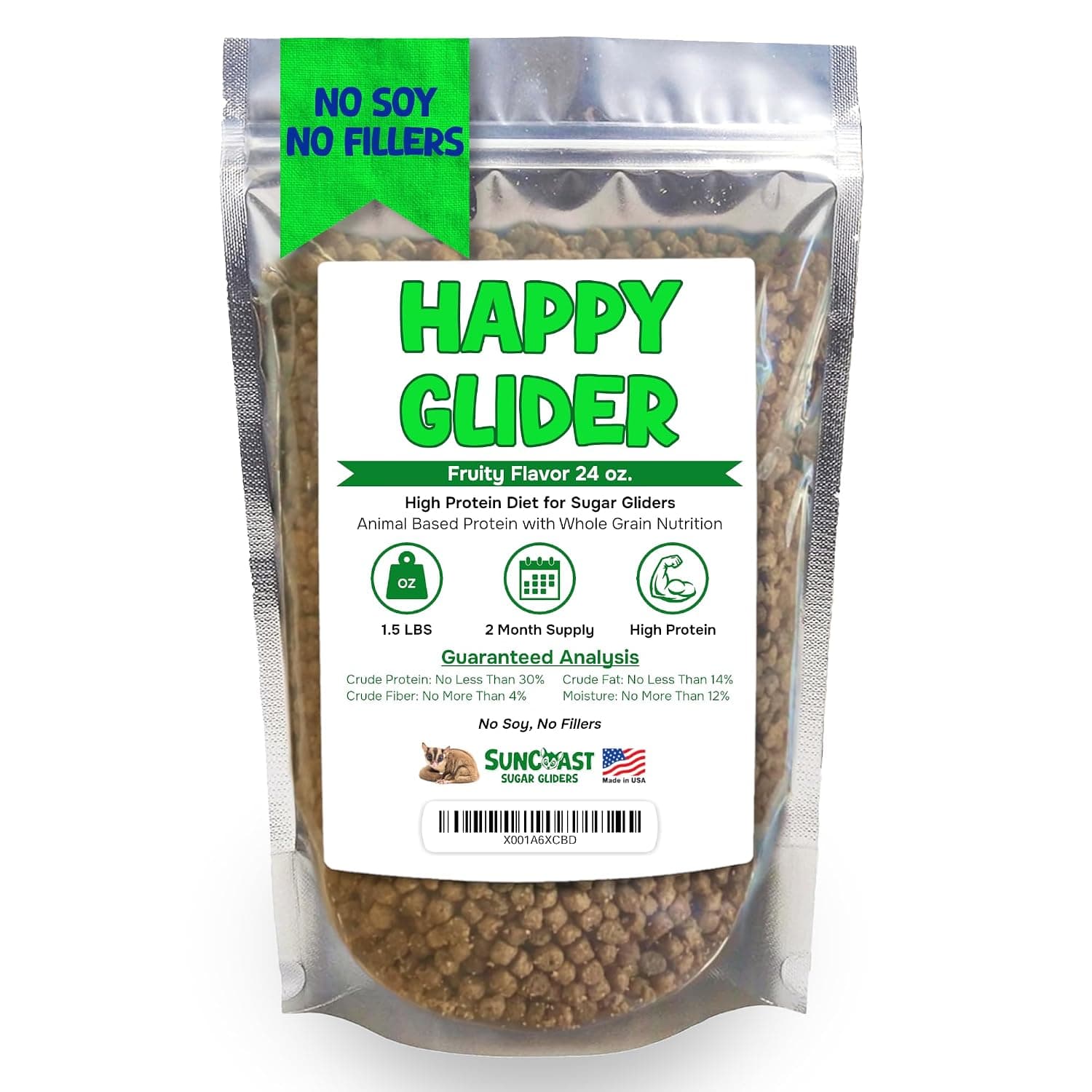 Happy Glider Fruity Flavor Sugar Glider Food 1.5 lb
