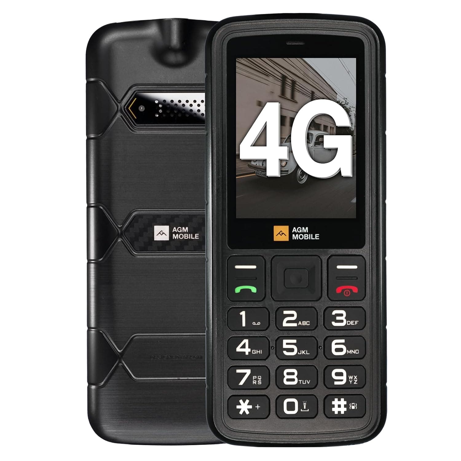 AGM M9 Feature Phone, 4G LTE Unlocked Dual SIM, 3 Card Slots/128GB TF Expand, Large Buttons & Font, Speed Dial, Rugged Basic Cellphone with FM Radio & Flashlight, IP68 Waterproof/Drop-Proof/Dustproof
