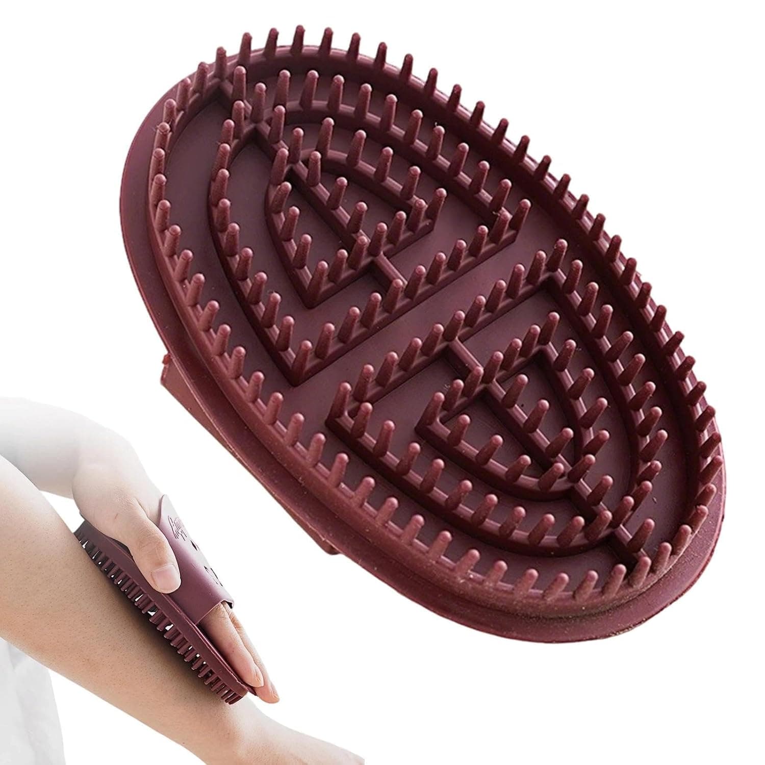 Gua-Sha Massage Brush, Handheld Massage Comb with Rounded Teeth, for Full Body Relaxation on Back, Abdomen, Legs & Shoulders