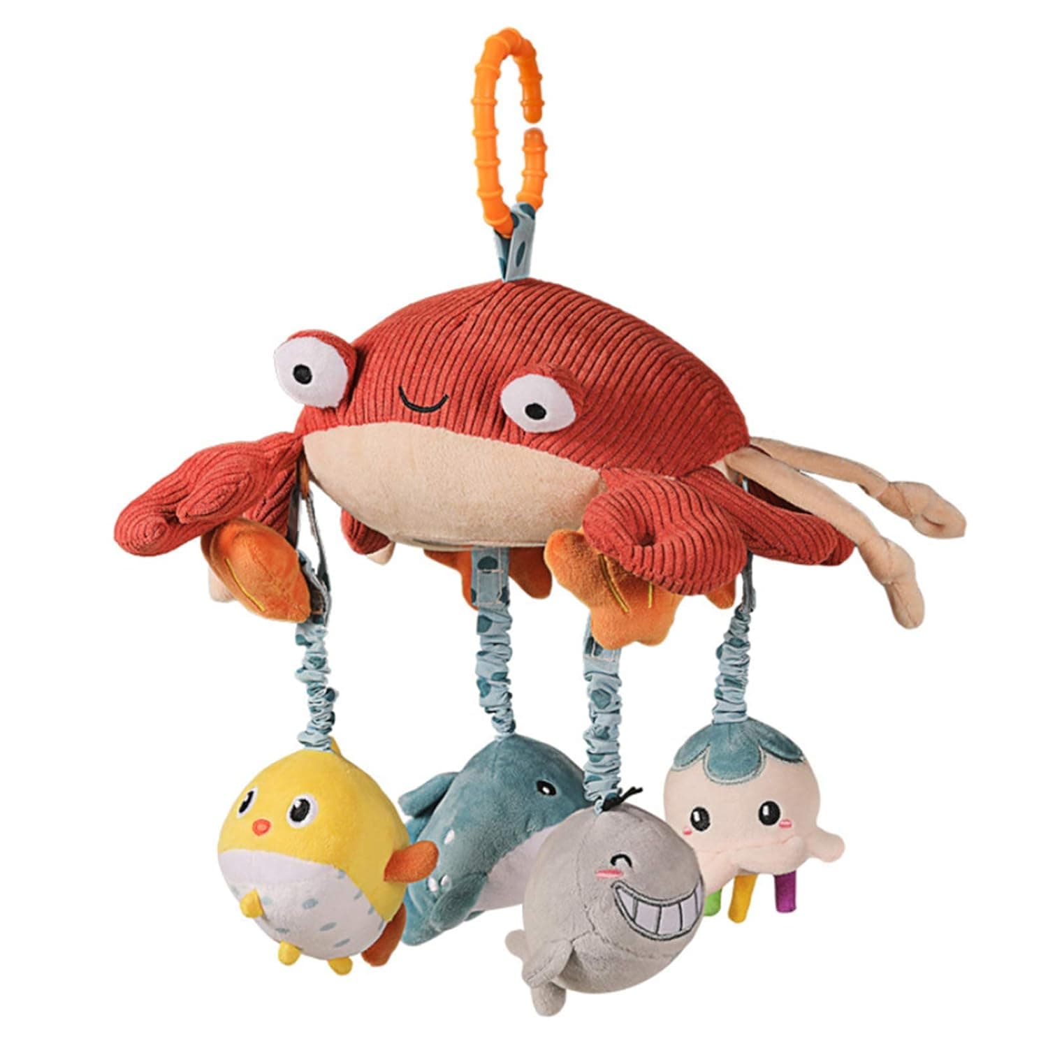 Animal Dolls, 2 Packages Baby Hanging Toys Crib Mobile Hanging Toy with Tummy Time Mirror Activity Plush Animal Stroller Baby Toy for Newborn Infant Toddlers