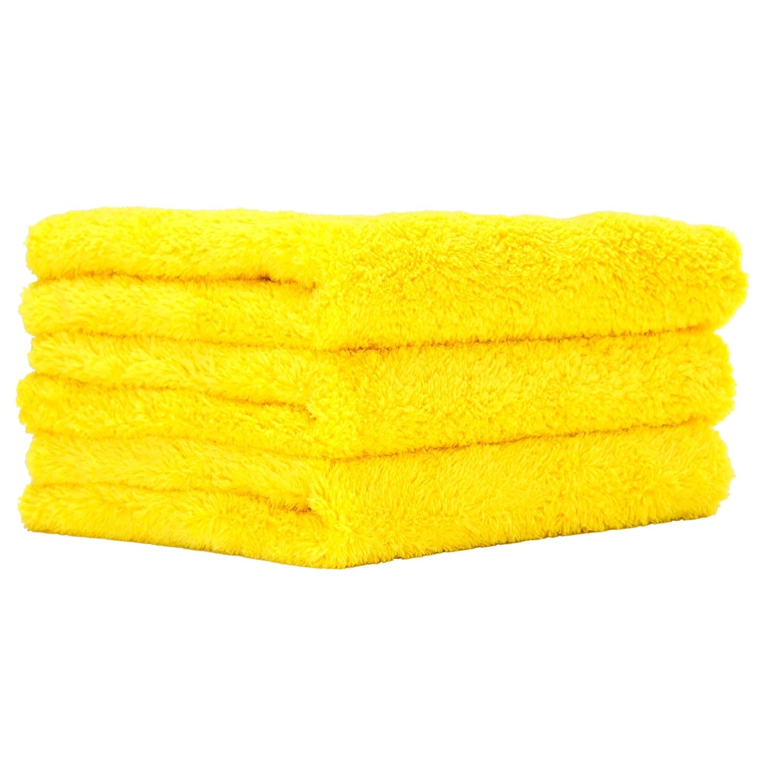 PROJE' Yellow Microfiber Towel for Cars - Ultra Absorbent - Car Drying, Polishing, Buffing Cloth & Interior Detailing Towel - 500 GSM 16x16in - Auto Detailing Supplies - Pack of 3 Premium Car Care