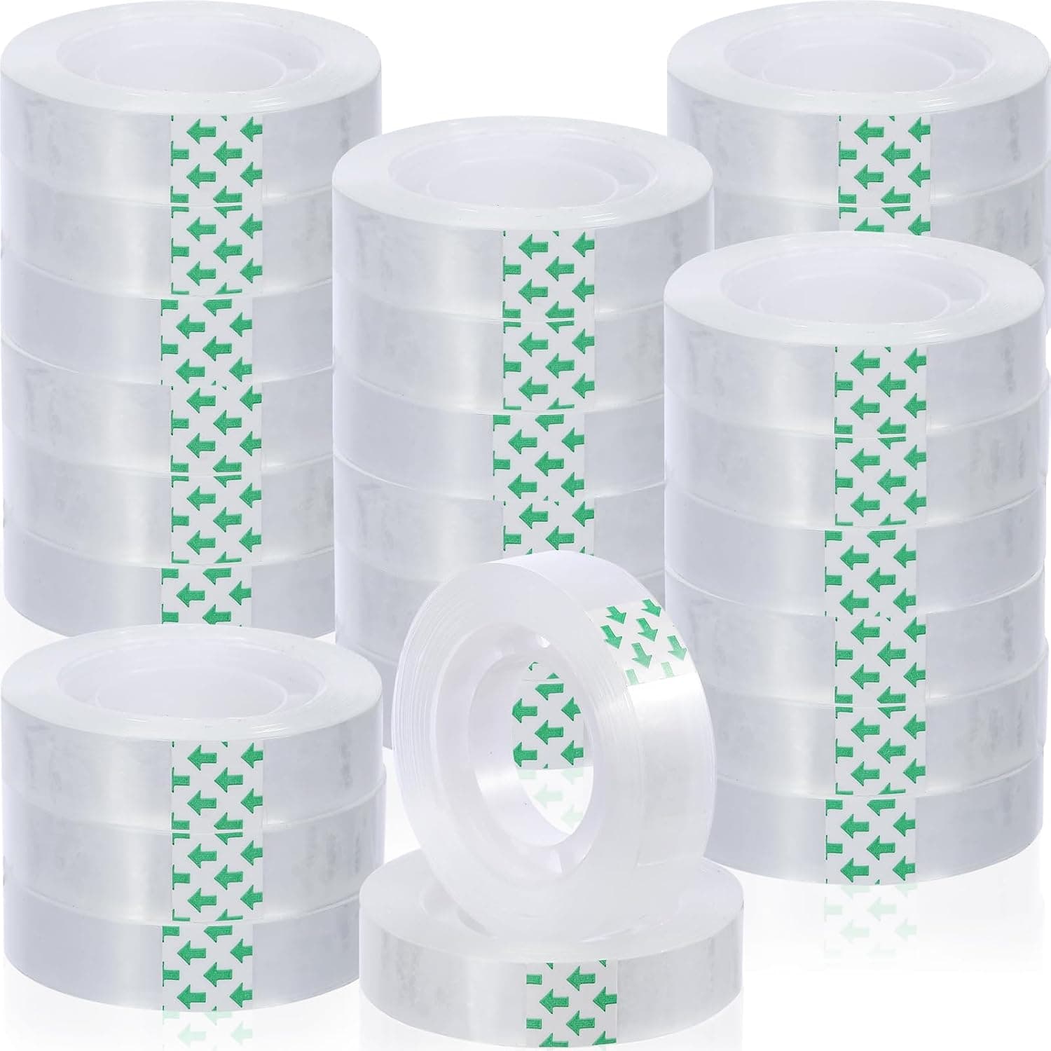 Jetec 24 Rolls Clear Tape Bulk Transparent Tape Refills 1/2 x 1260 Inches Glossy Invisible Tape for Gift Wrapping Dispenser Office School Home Use Gift Wrap Desk Supplies