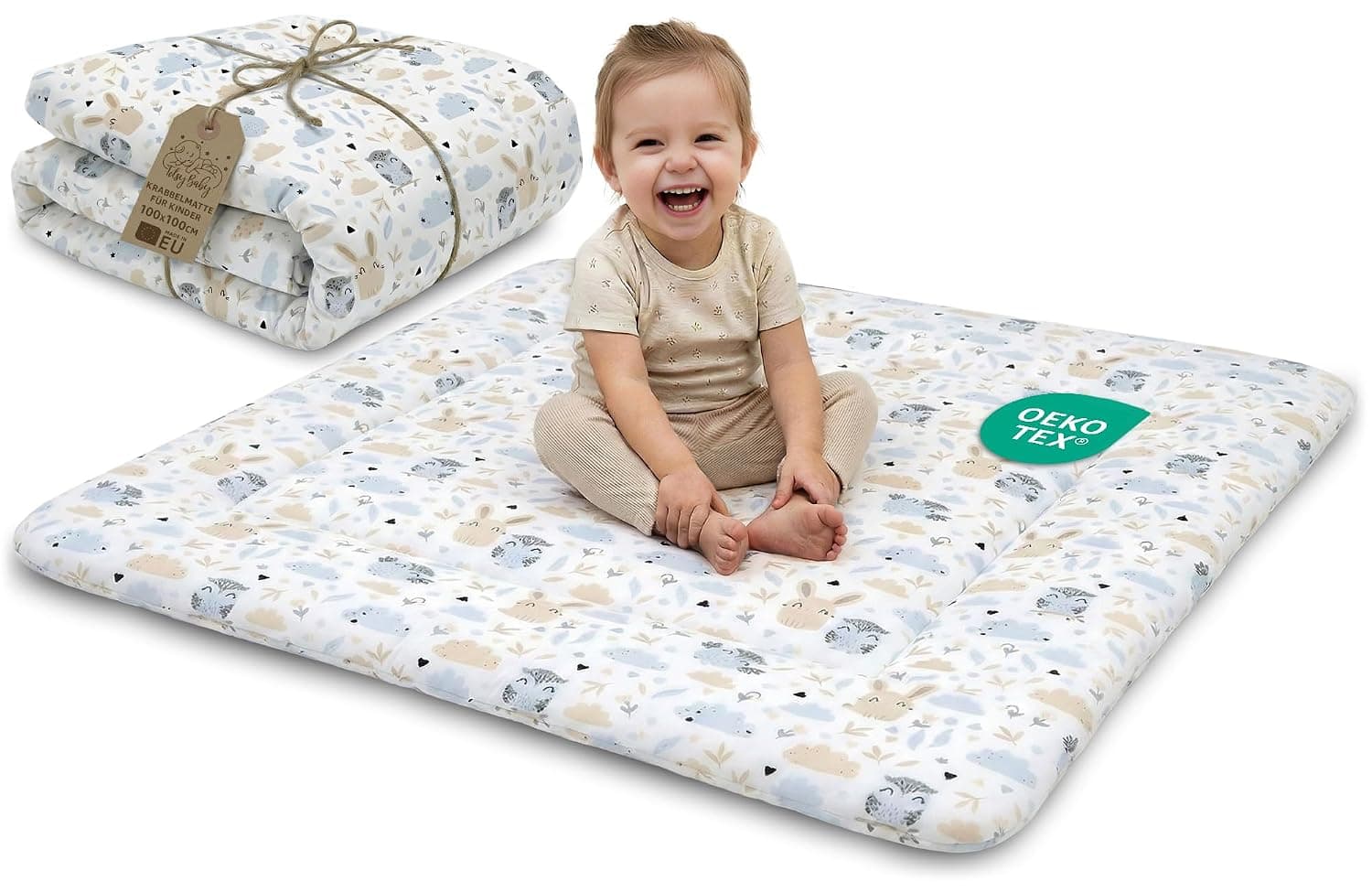 Crawling Blanket Crawling Mat for Baby - Play Mat Play Mat Floor Mat for Children and Babies for Children's Room and Playpen Large Foldable Washable Play Mat 100 x 100 cm