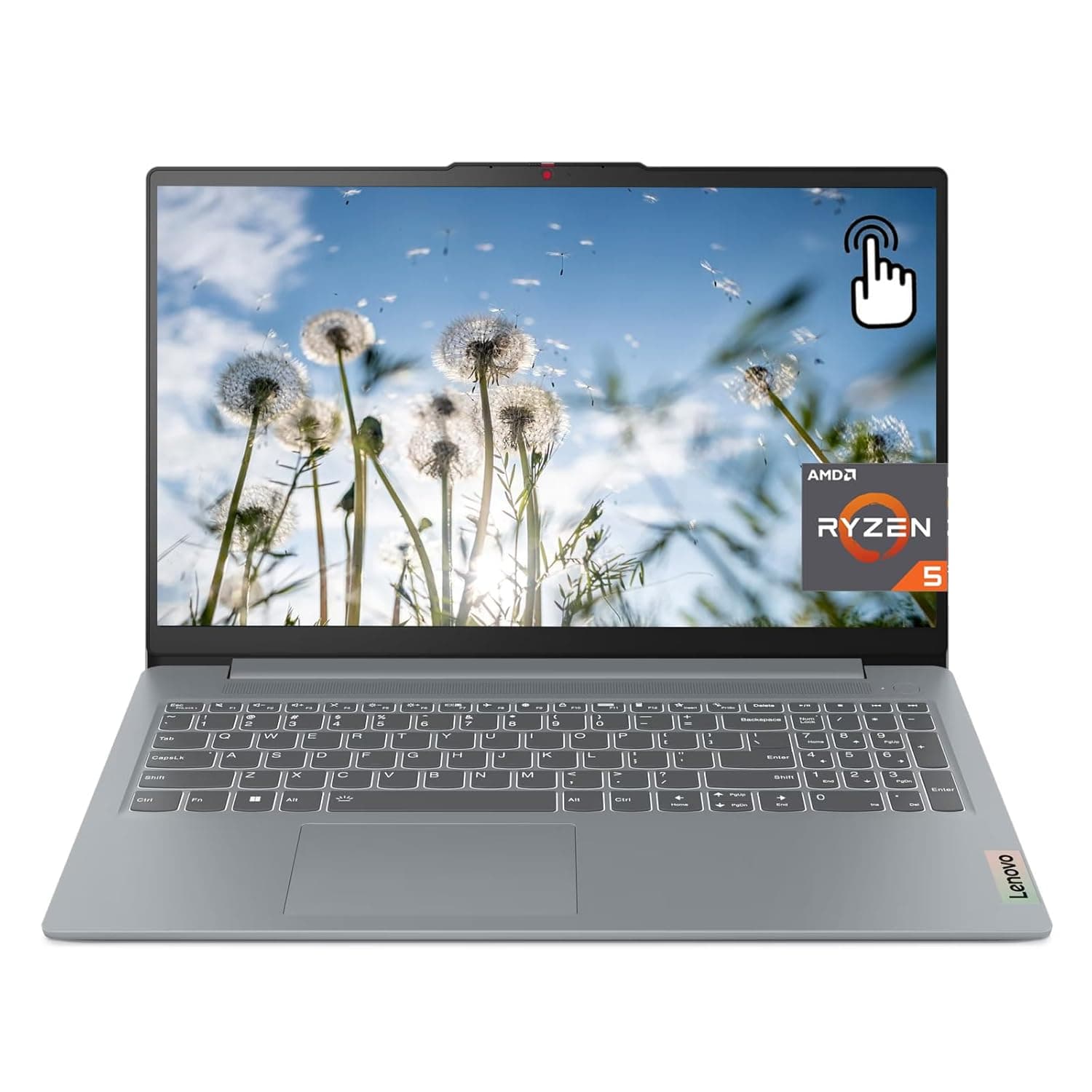 Lenovo IdeaPad Slim 3i 15.6" FHD Touch Laptop, AMD Ryzen 5 7520U(Beat i7-1255U), AMD Radeon 610M, 8GB LPDDR5 RAM, 512GB SSD, Backlit Keyboard, Fingerprint Reader, Win 11 Home, Grey, EAT 16GB USB Pen