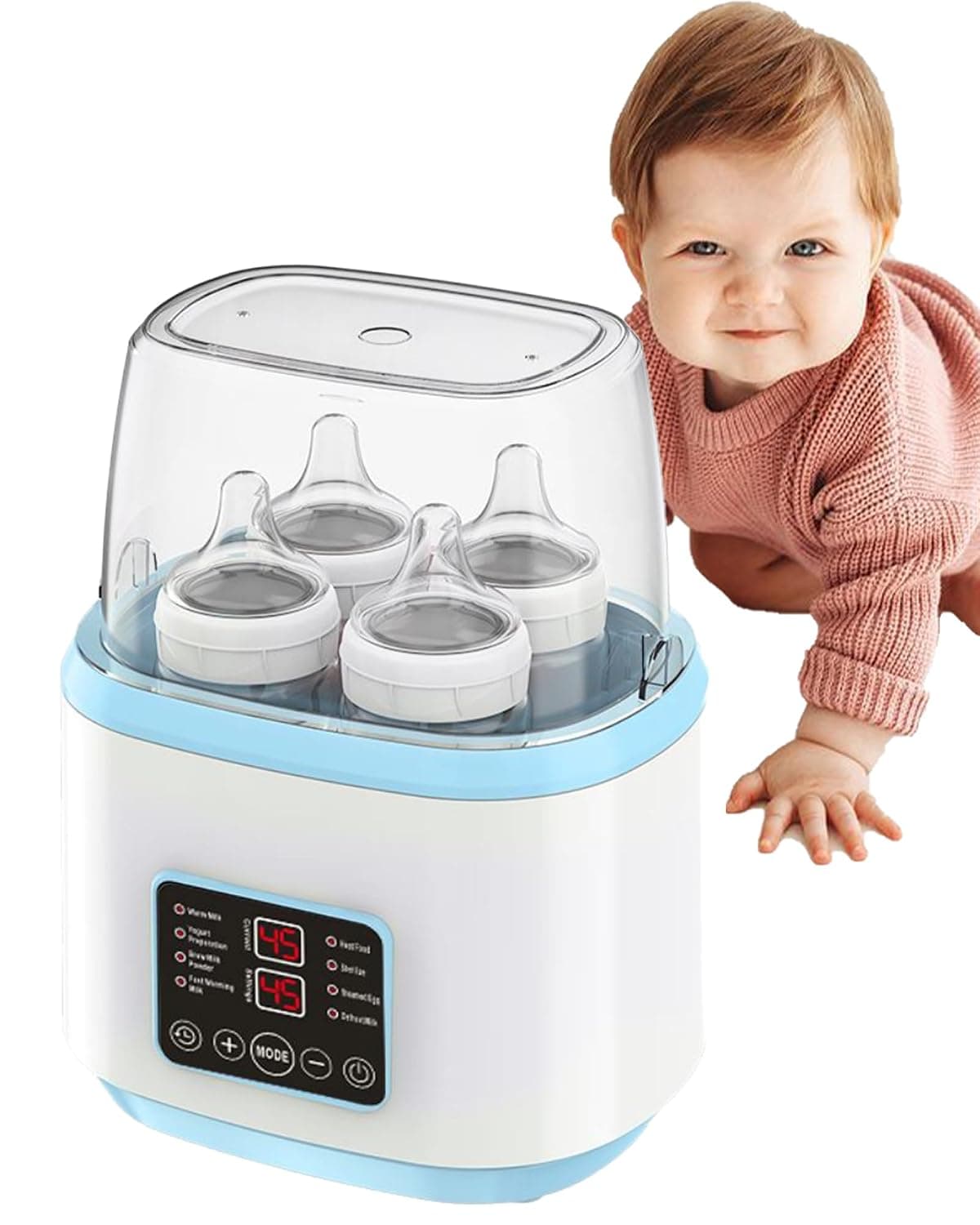 Sterilizer Baby Bottle and Sterilizer 8-in-1 with LCD Touch and Remote, 24H Constant Temperature, Auto Shut-Off, Fast Milk Heating, Steam Sterilization for Breastmilk, Formula, Baby Food