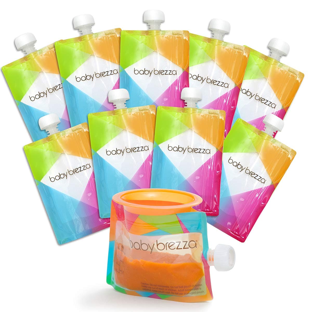 Baby Brezza Reusable Food Pouches 10 Pack