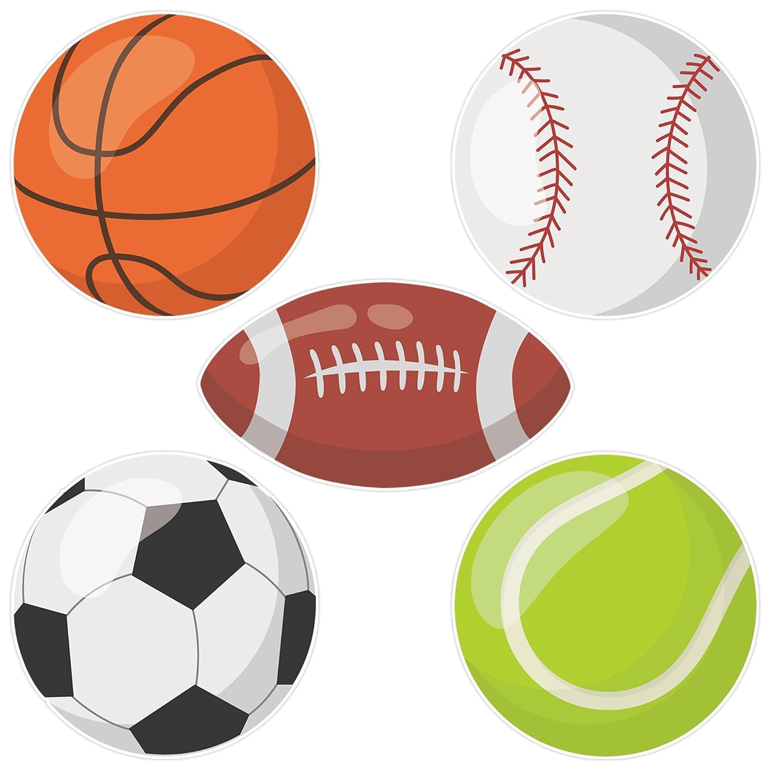 50 PCS Sport Balls Cutouts for Bulletin Board Decorations, Assorted Sports Paper Cut-Outs for Classroom Bulletin Board Wall Decor Sport Theme Birthday Party Supplies