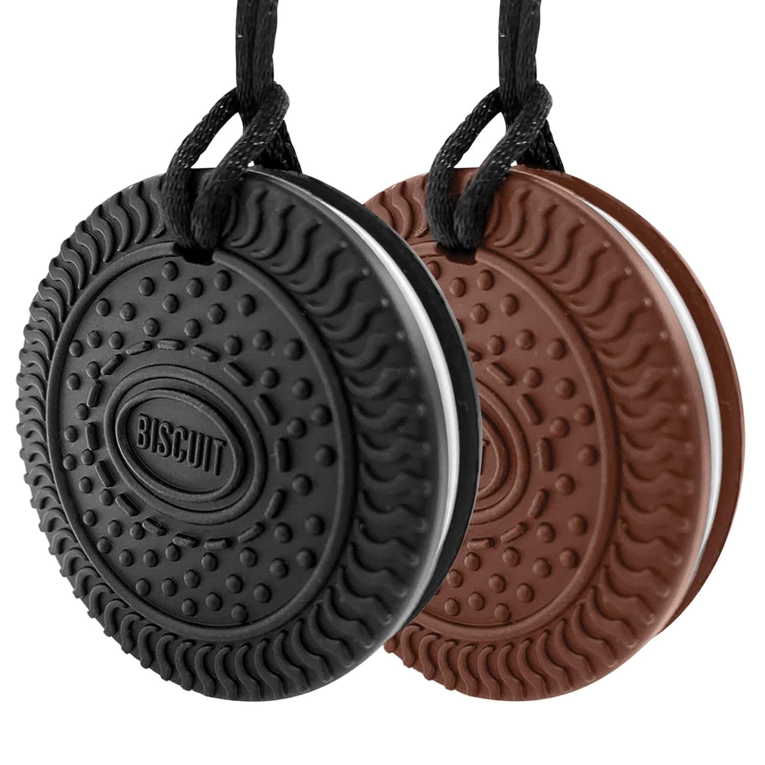 BIGTHREE Sensory Chew Necklaces, Durable Silicone Chew Toys for Anxiety Relief, Perfect for Autism, ADHD & SPD Needs, Home, School & Travel Companion for Kids and Adults (2-Pack)