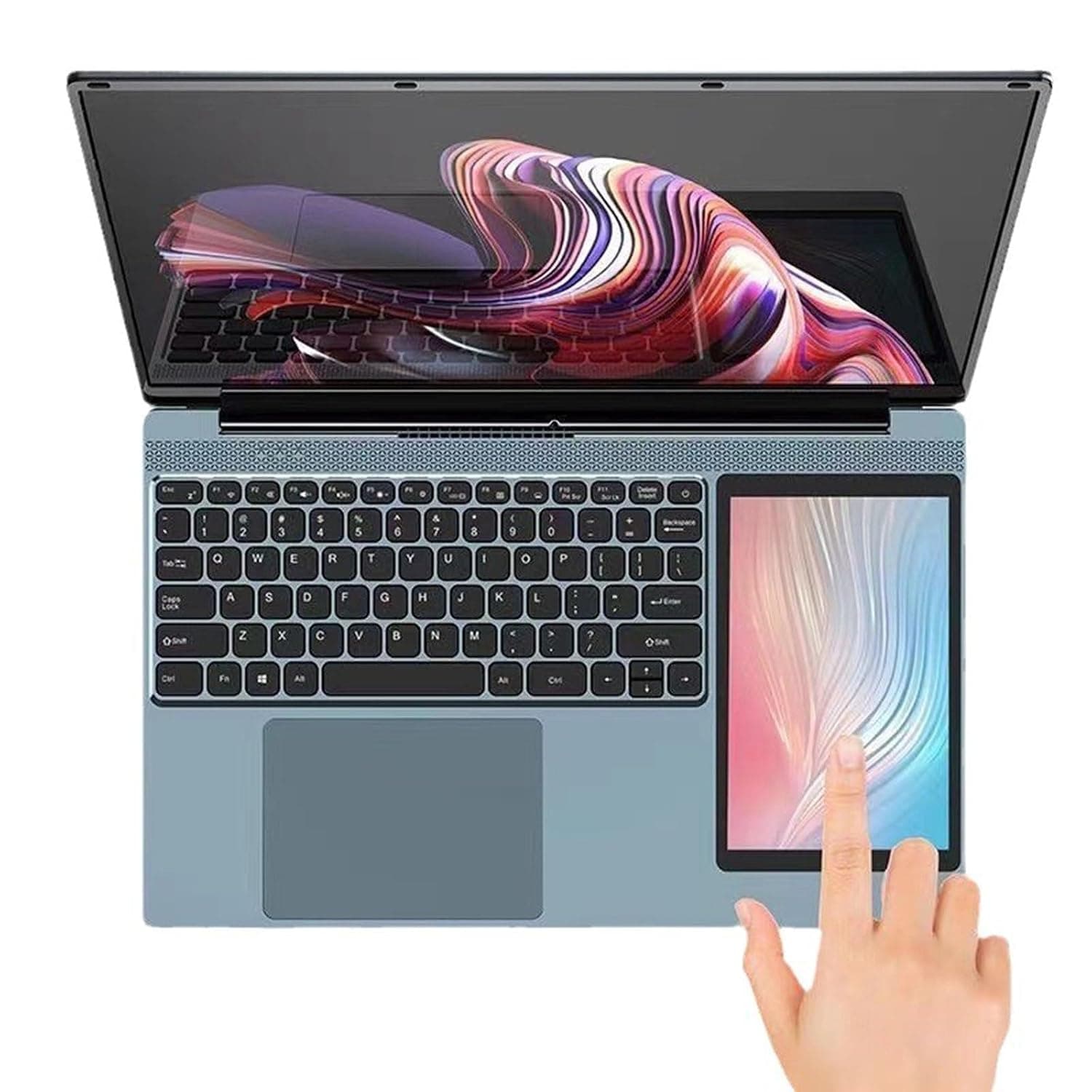GYX-KAWSN 15.6+7″ Dual-Screen Laptop Touch Screen Two-In-One Game Notebook Student Business Office Design Portable,16G+1TB