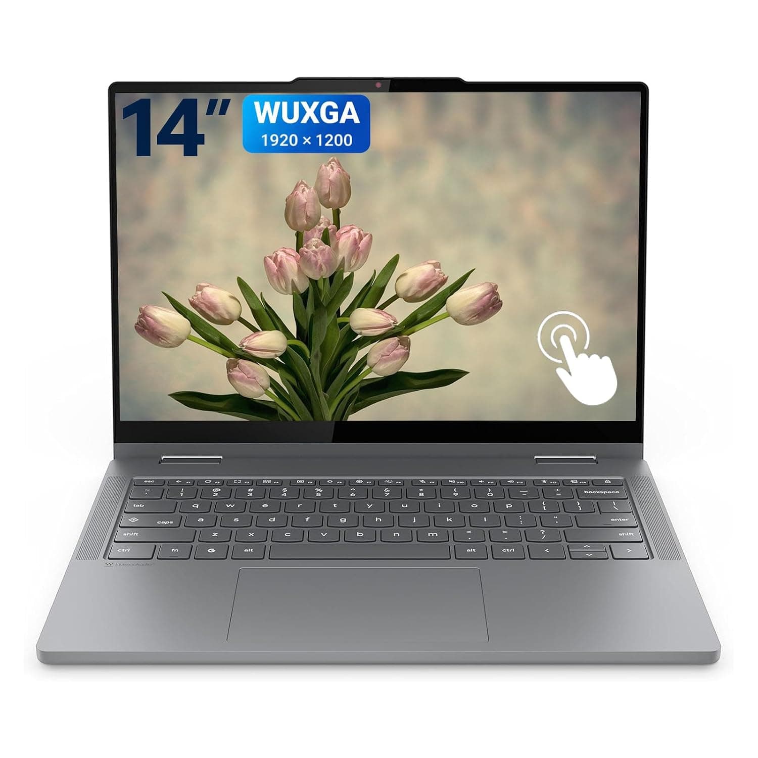 Lenovo Chromebook 2-in-1 Lightweight Laptop, Google Gemini, Intel N150 CPU, 14" WUXGA IPS Touchscreen Display, 4GB RAM, 128GB UFS, Integrated Intel Graphics, Backlit, Luna Grey, EAT 128GB SD Card