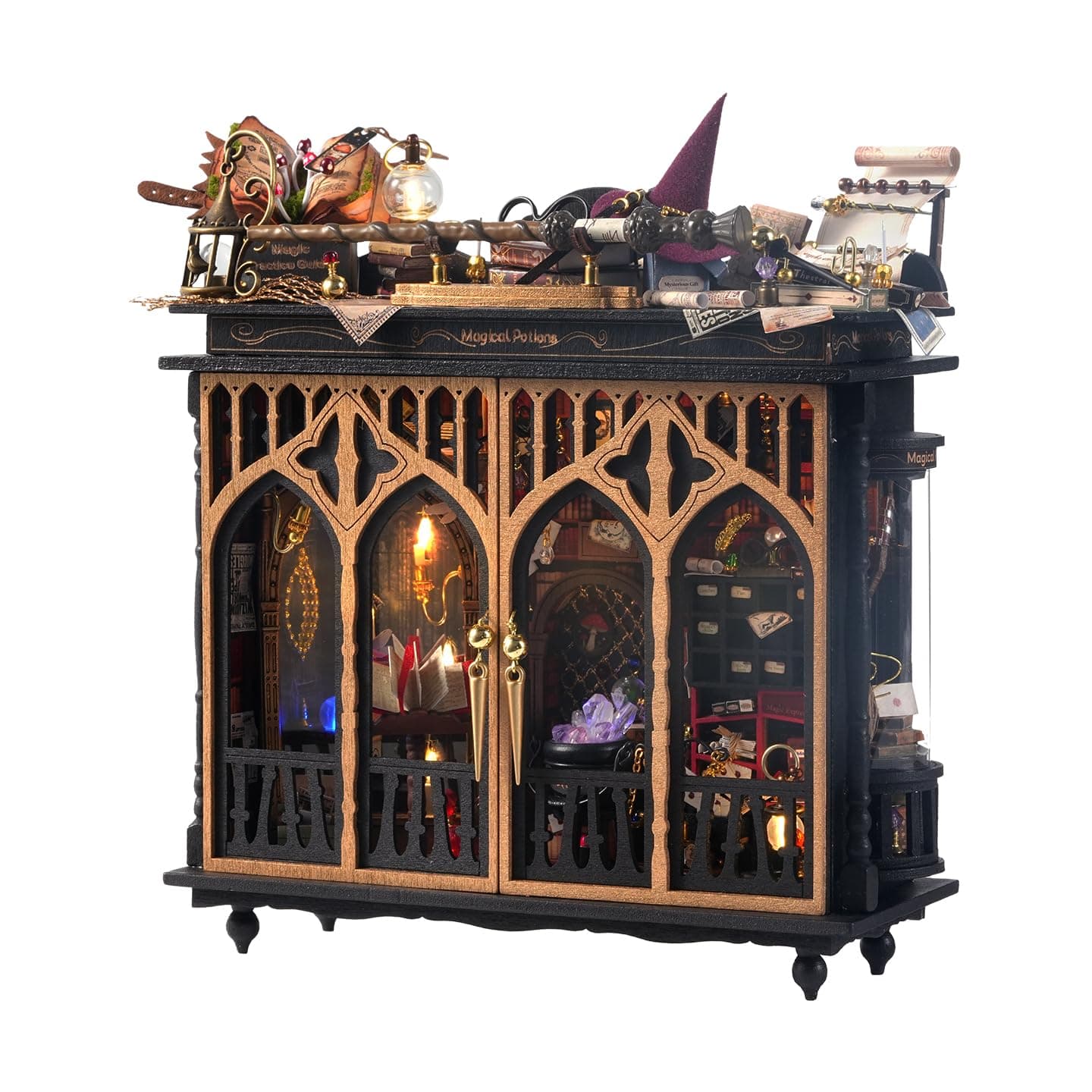 Spilay DIY Miniature House Kit for Adults, Miniature Dollhouse Kit | With Warm LED Light & Furniture, Wooden Craft Building Set for Bookshelf Decor, Home Display & Creative Gifts for DIY Lovers