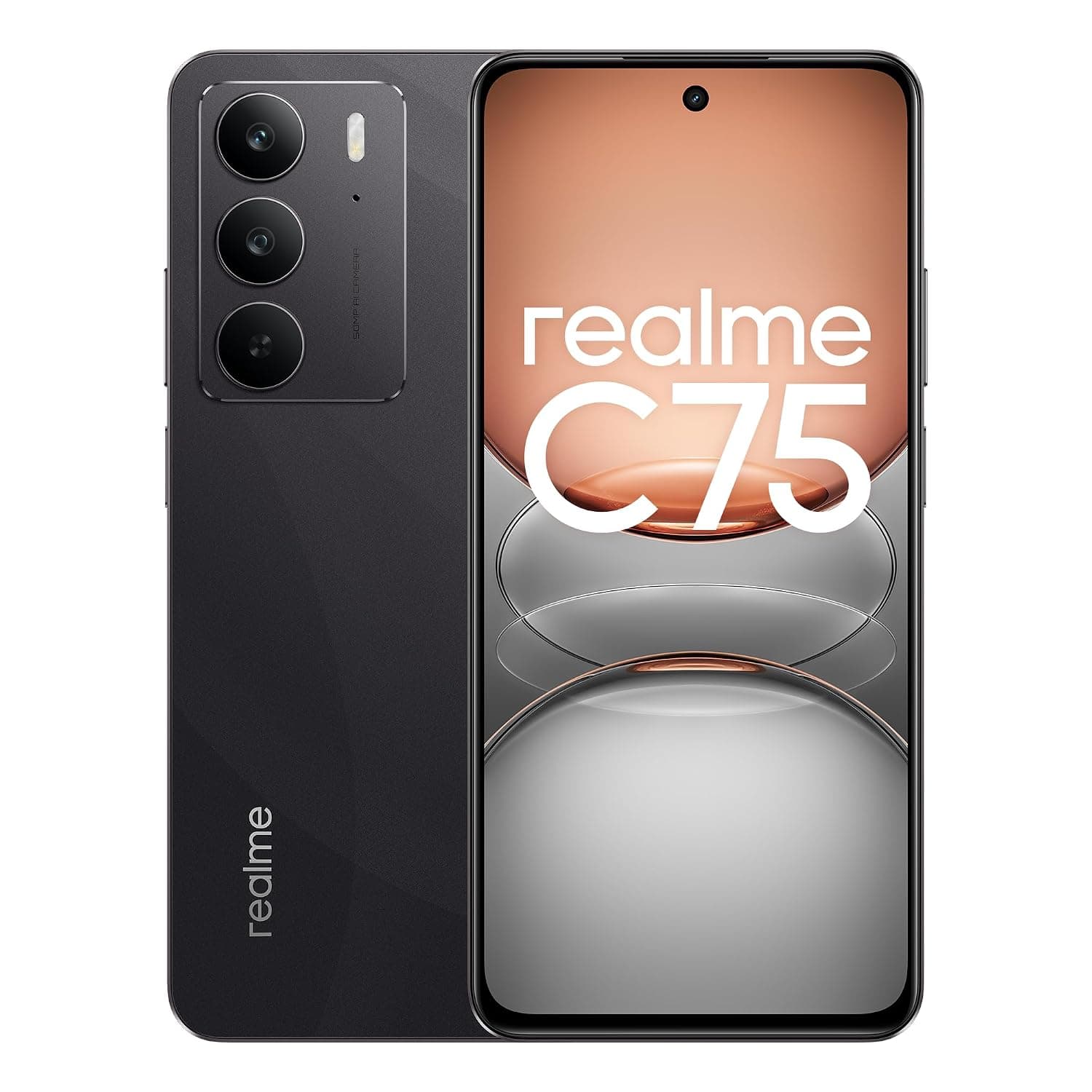 Realme C75 Dual-SIM 128GB ROM + 8GB RAM (GSM Only | No CDMA) Factory Unlocked 4G/LTE Smartphone (Black) - International Version