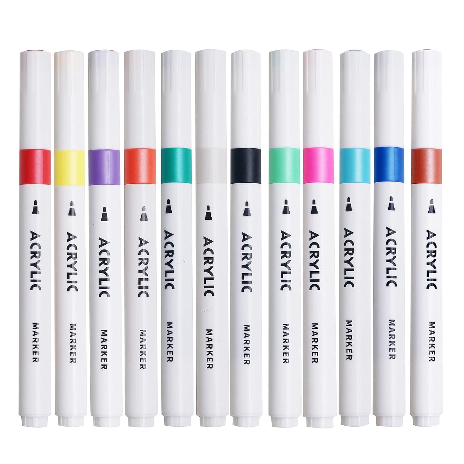 12 Colors Fine Tip Acrylic Paint Pens Markers Set, Quick Drying And Fade Resistant Drawing Marker,Premium Acrylic Paint Pens For Wood, Plastic Paper, Metal, And More, DIY Crafts Making Art Supplies