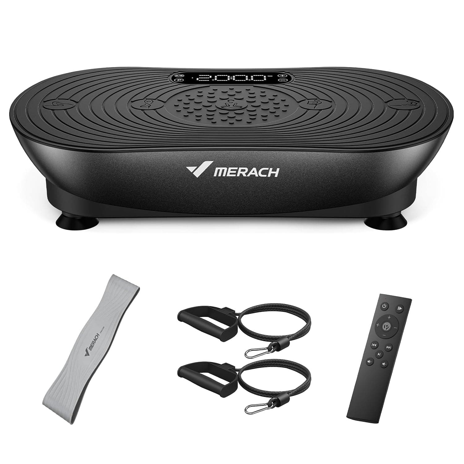 MERACH Vibration Plate Exercise Machine, Vibrating Plate جهاز اهتزاز الجسم for Lymphatic Drainage Muscle Activation, Exercise Equipment with with LED Touch Screen Bluetooth Pull Cord
