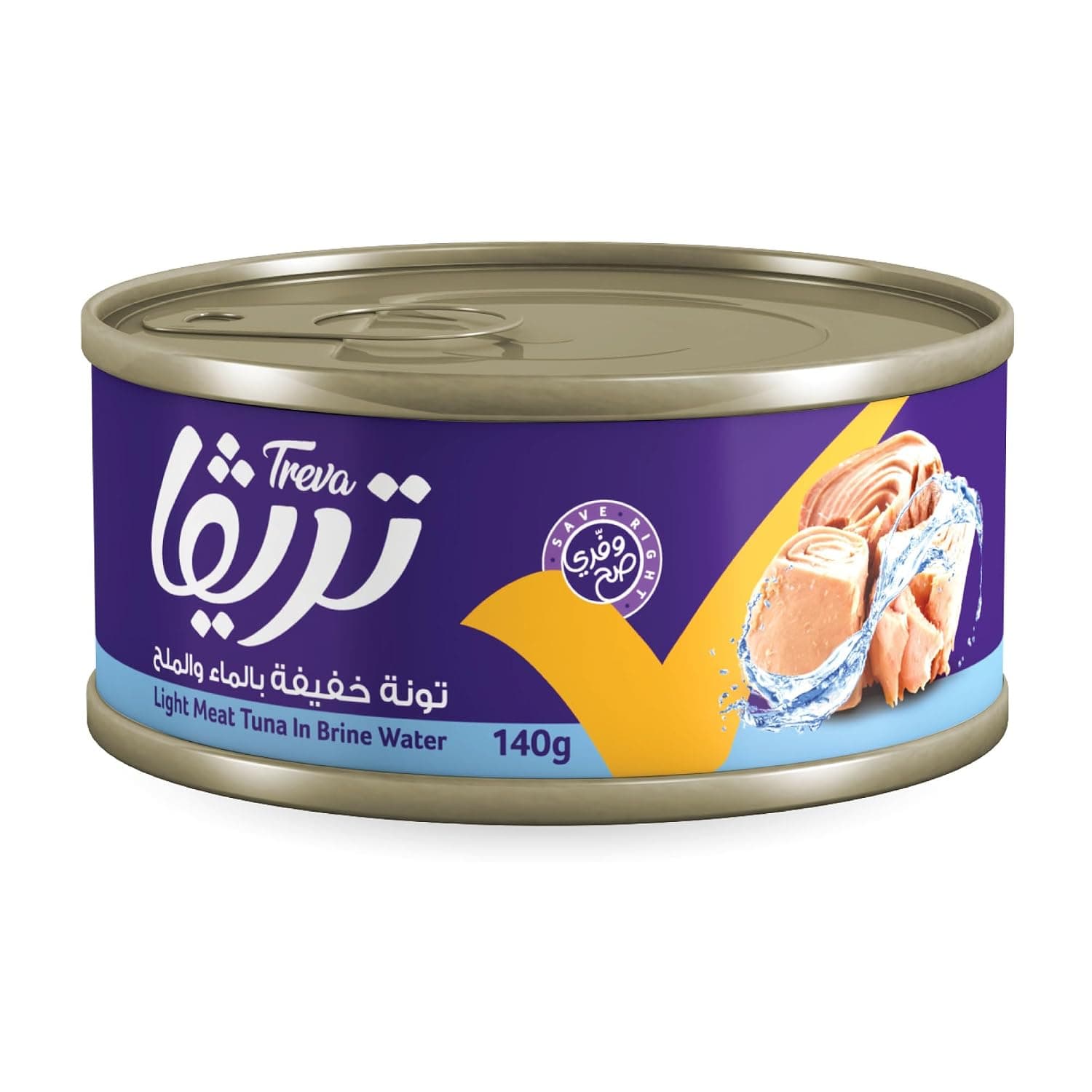 Treva Light Tuna In Brine Water, 140g, Canned Tuna Rich In Protein, Adding A Tasty And Healthy Touch To Your Everyday Dishes