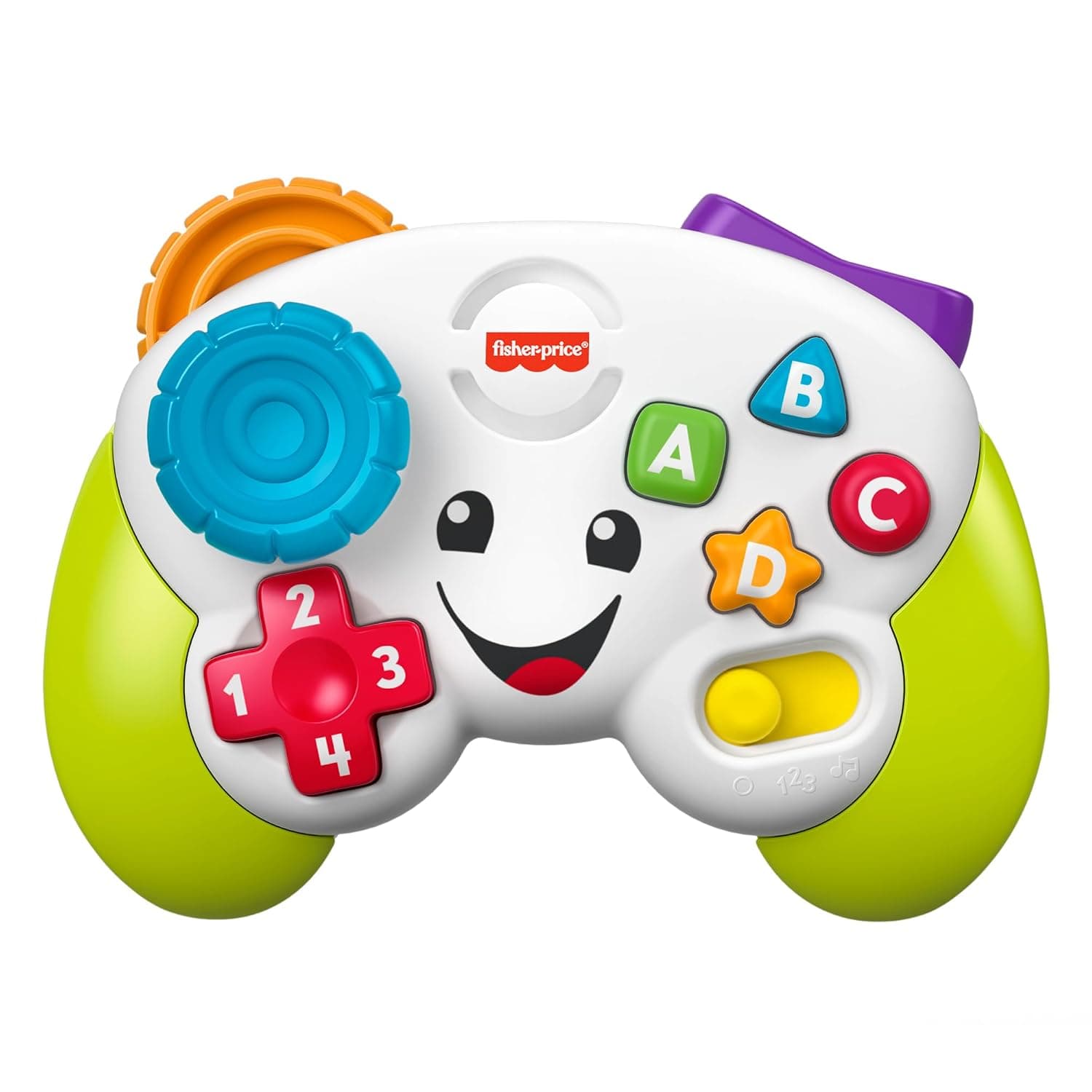 Fisher-Price Baby & Toddler Toy Laughing & Learning Game Controller Green Musical Learning Activity for Infants from 6 Months UK English Version JFF51