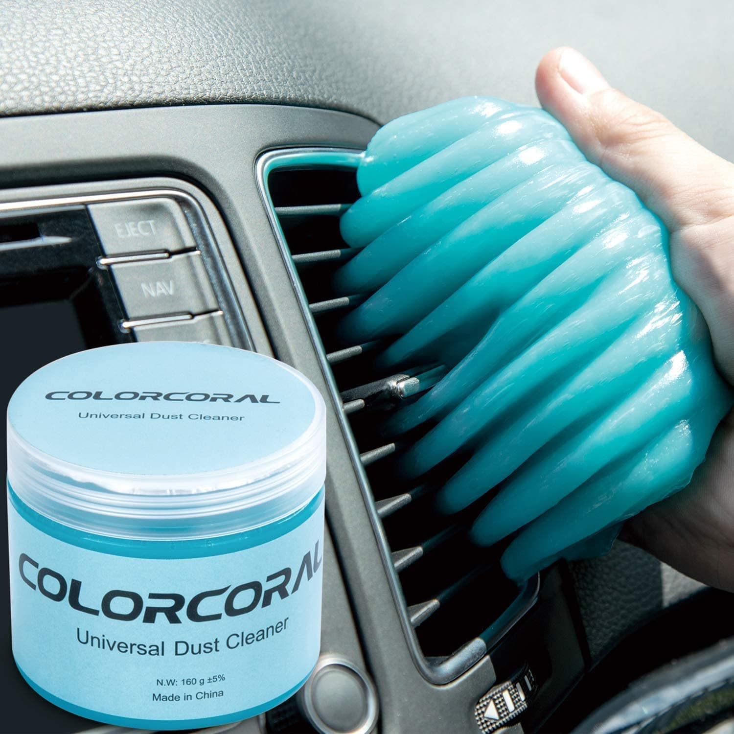 ColorCoral Cleaning Gel for Car Universal Gel Cleaner Auto Detailing Car Vent Keyboard Cleaning Putty Car Interior Cleaner Dashboard Dust Remover Putty Auto Duster Cleaning Kit 160G | Blue Car putty for cleaning Interior Auto Seat Car Vent dashboard Detailing Car Dust Cleaning for Adults Men Women Kid 160g