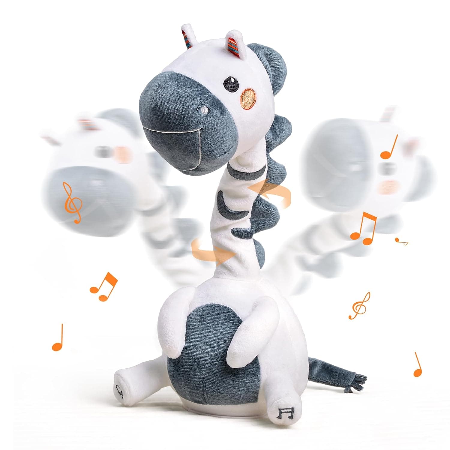 TUMAMA Dancing Talking Zebra Toy, Mimicking Twisting Electronic Soft Plush with Record & Repeating What You Say, Singing Interactive Baby Toy for Toddler Boys Girls Gifts