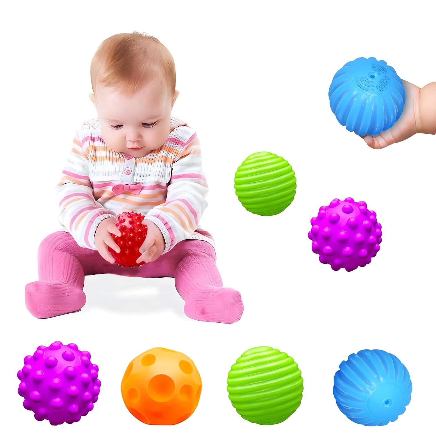 Sensory Balls for Baby Ball for Toddlers 1-3,Infant Texture Multi Massage Soft Balls Set,Baby Learning Grasping Soft Sensory Toys
