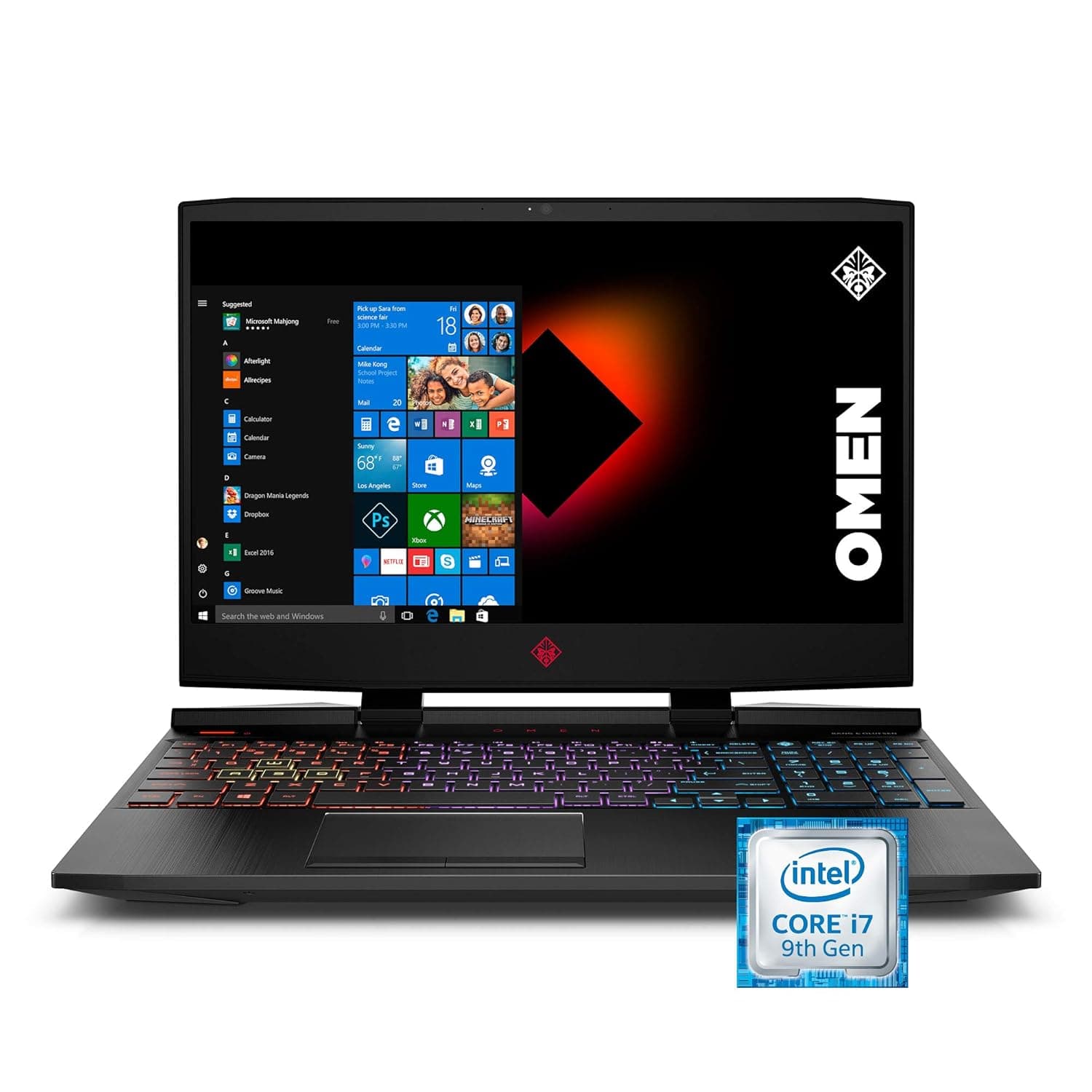 HP OMEN by 2019 15-inch Gaming Laptop, 9th Gen Intel i7-9750H, NVIDIA GeForce RTX 2070 with Max-Q (8 GB), 16 GB RAM, 512 GB Solid-State Drive, VR Ready, Windows 10 Home (15-dc1060nr, Shadow Black)