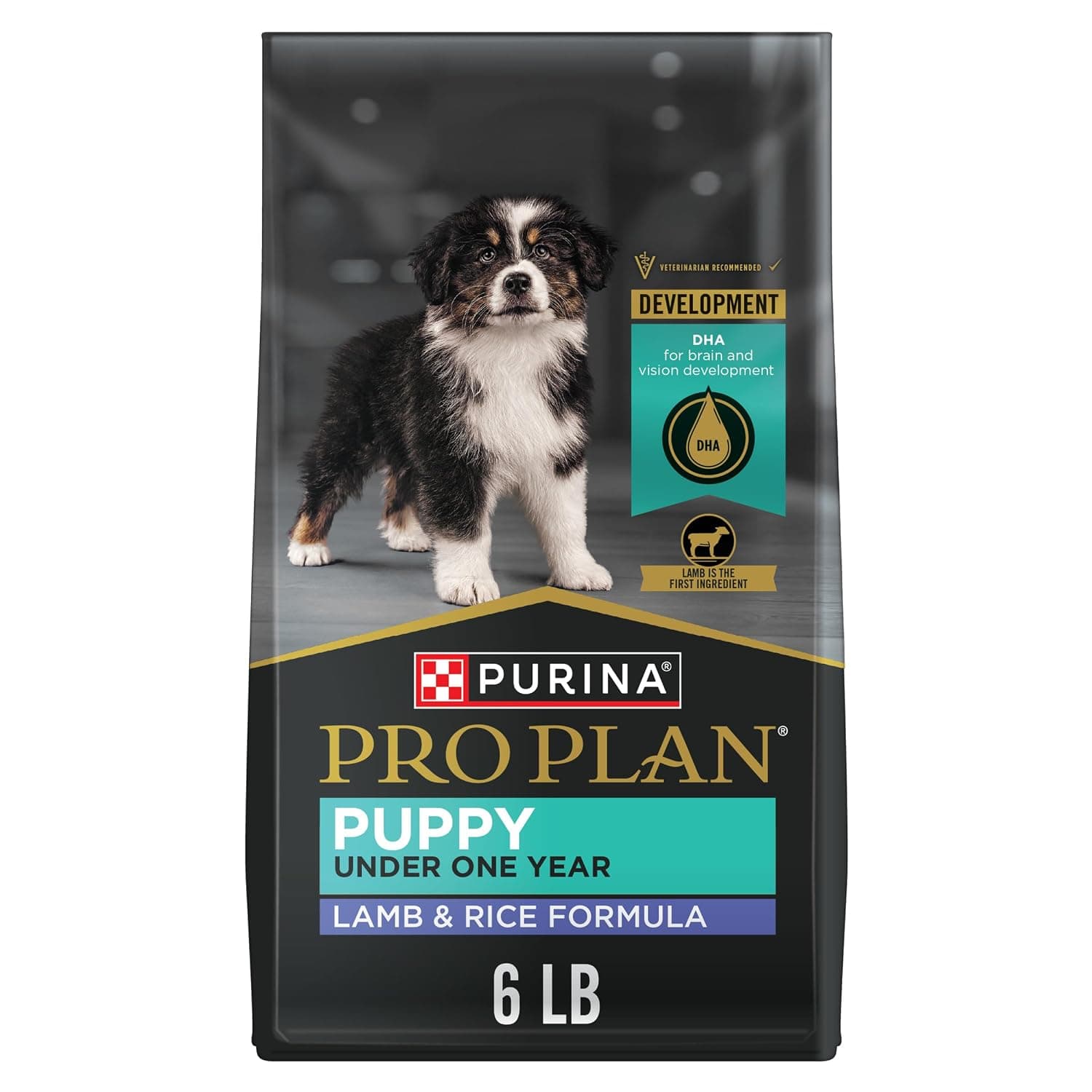 Purina Pro Plan High Protein Puppy Food DHA Lamb & Rice Formula - 6 lb. Bag | For puppies under 1 year, supports brain, vision, and immune system development, real lamb is the first ingredient