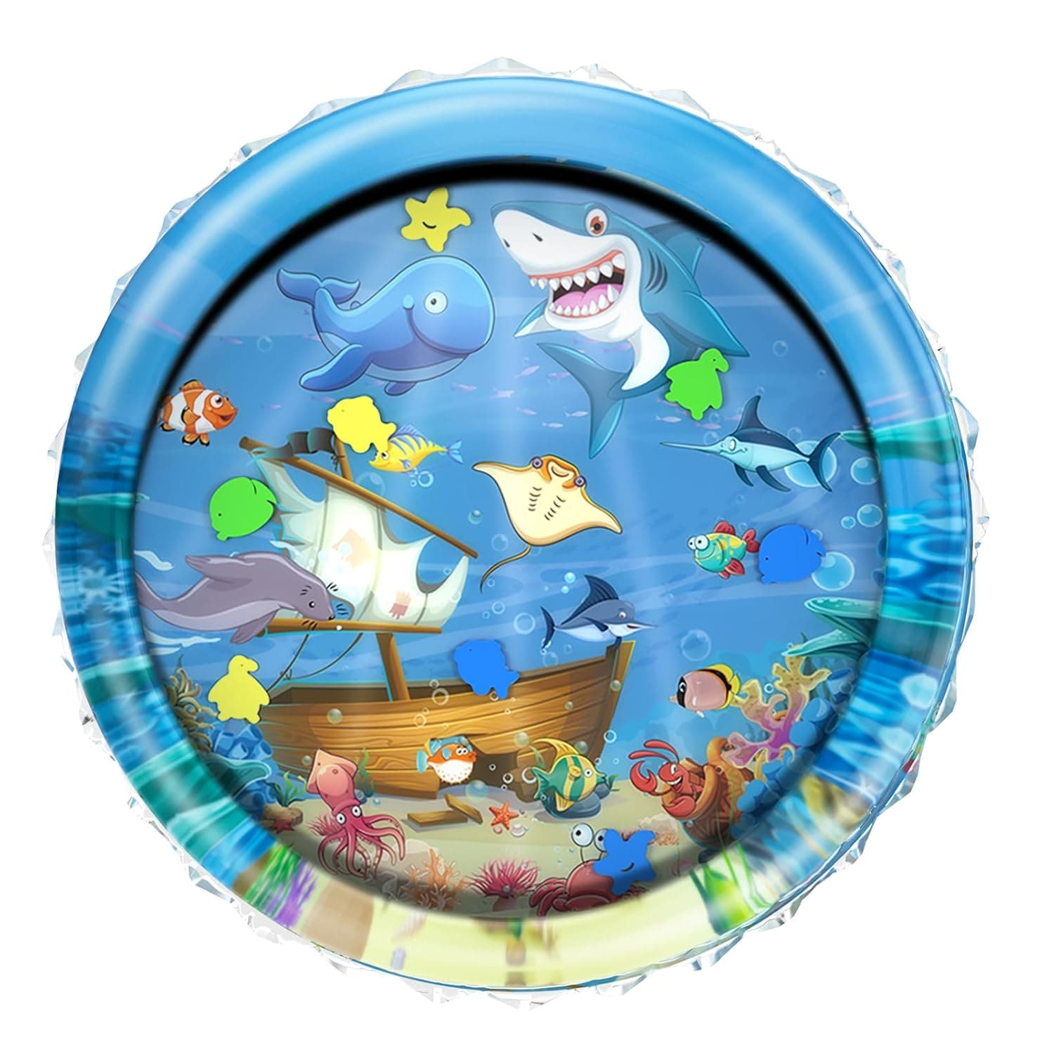 iHaHa 40''X40'' Baby Tummy Time Water Play Mat, Infant Baby Water Mat Toys for 0 3 6 9 12 Months Newborn Infant Toddler Boy Girl