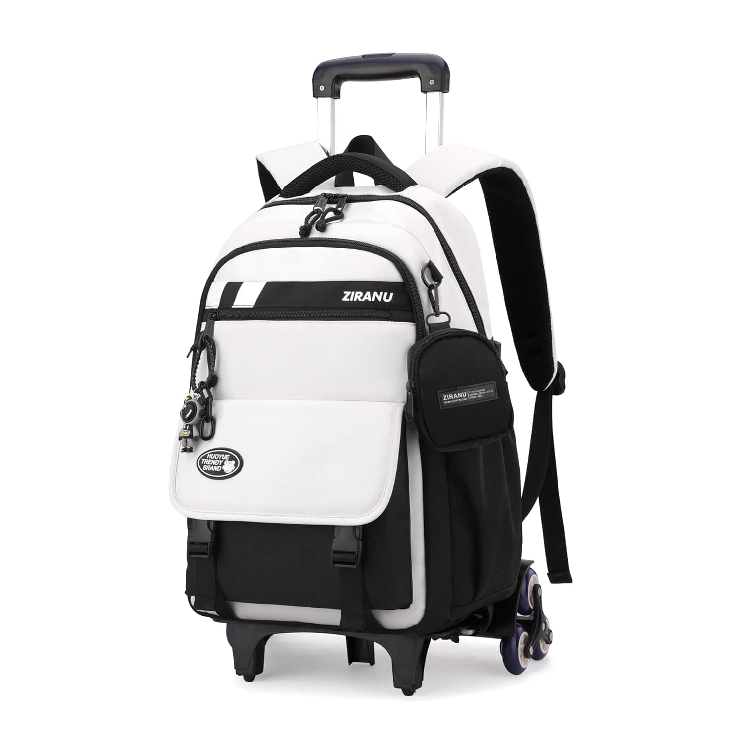 EKUIZAI Classic Boys Rolling Backpack for Middle Kids School Bags with Wheels Trolley Backpack for Teen Boys
