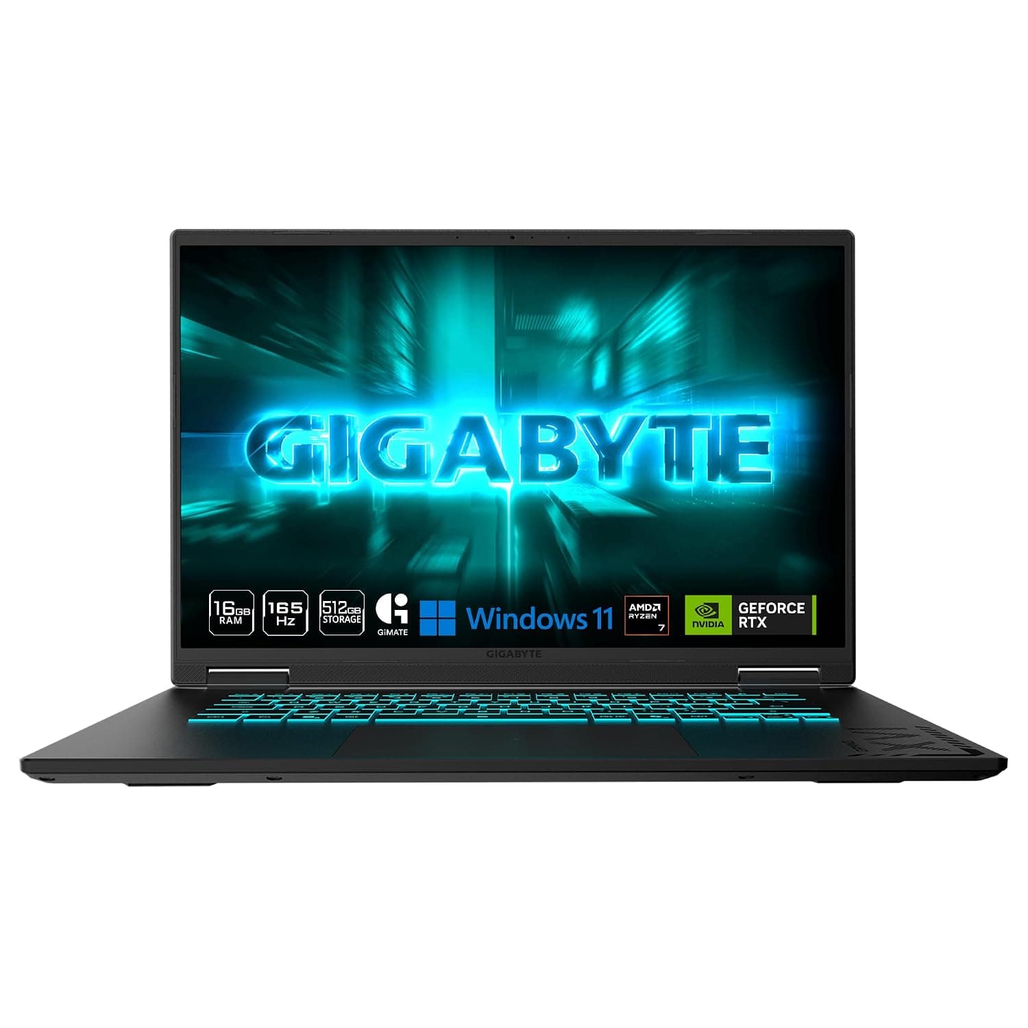 GIGABYTE - Gaming A16 Gaming Laptop - 165Hz 1920x1200 WUXGA - NVIDIA® GeForce RTX™ 5060 - AMD Ryzen™ 7 170-512 GB SSD- 16GB DDR5 RAM - Windows 11 Home AD - Black Steel - Gaming A16 5VHP3US893SH