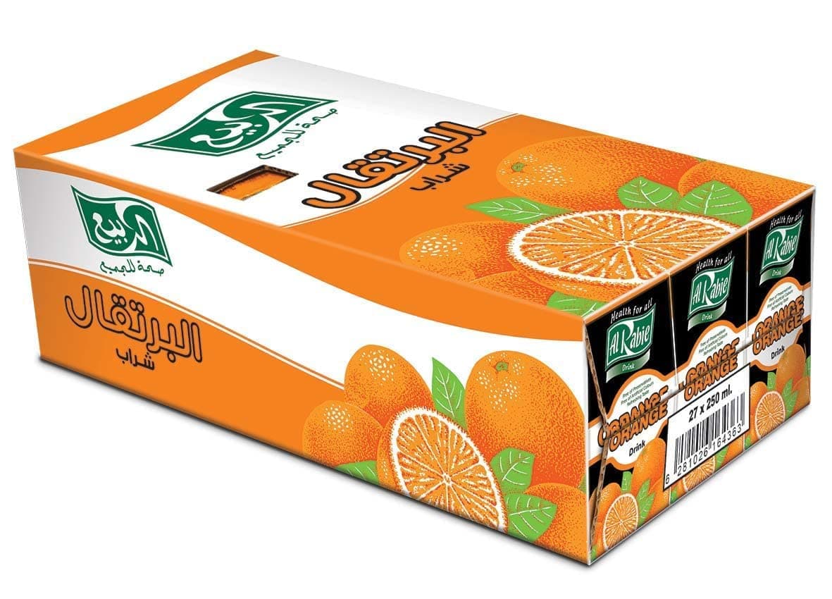 Al Rabie Orange Drink Juice 250 ml x 27